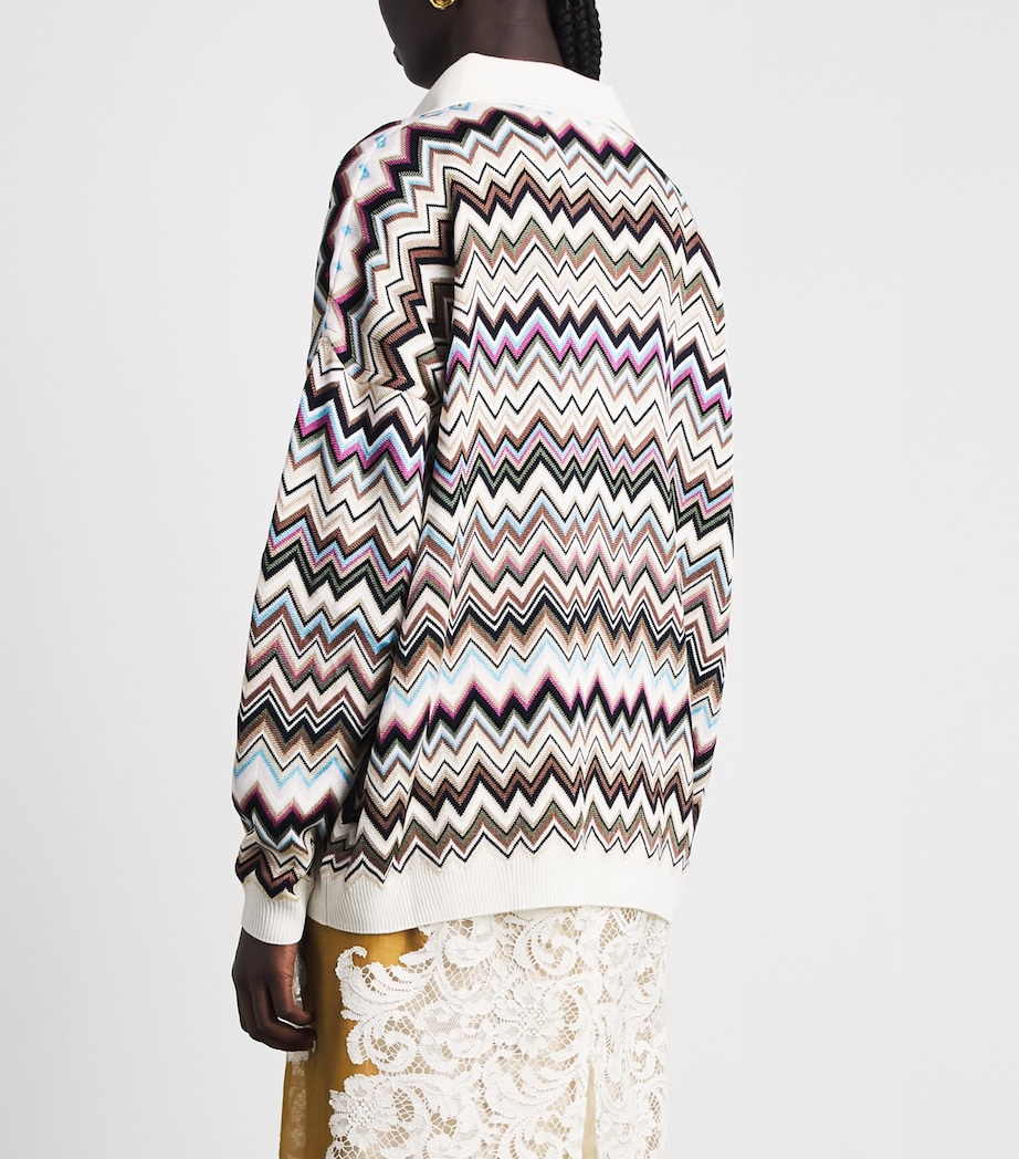 Missoni Womens Chevron Polo Shirt Smsplmtcl Bl,fsa,ntl Image 5