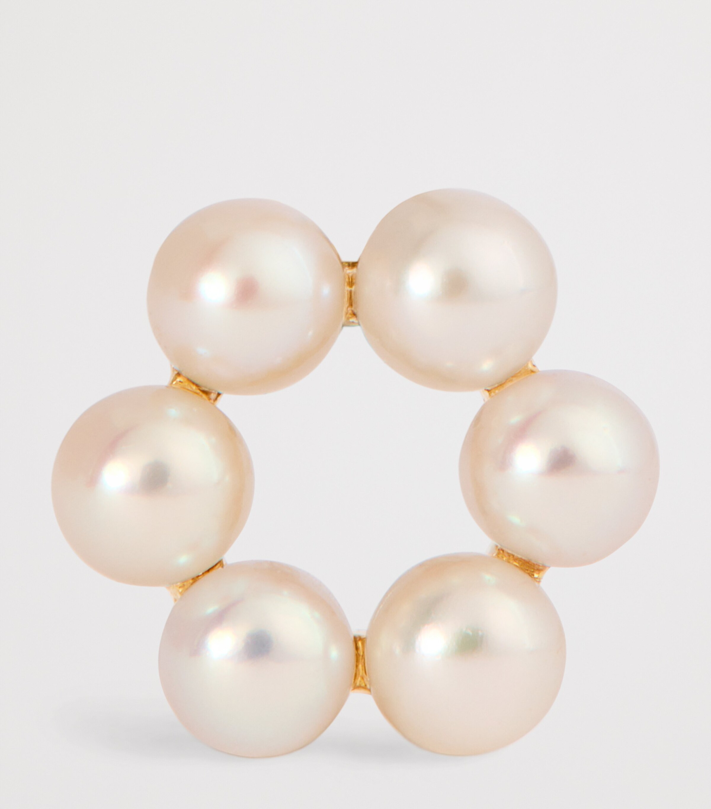 Sophie Bille Brahe Yellow Gold and Pearl Petite Luna Single Earring Yellow Gold Image 3