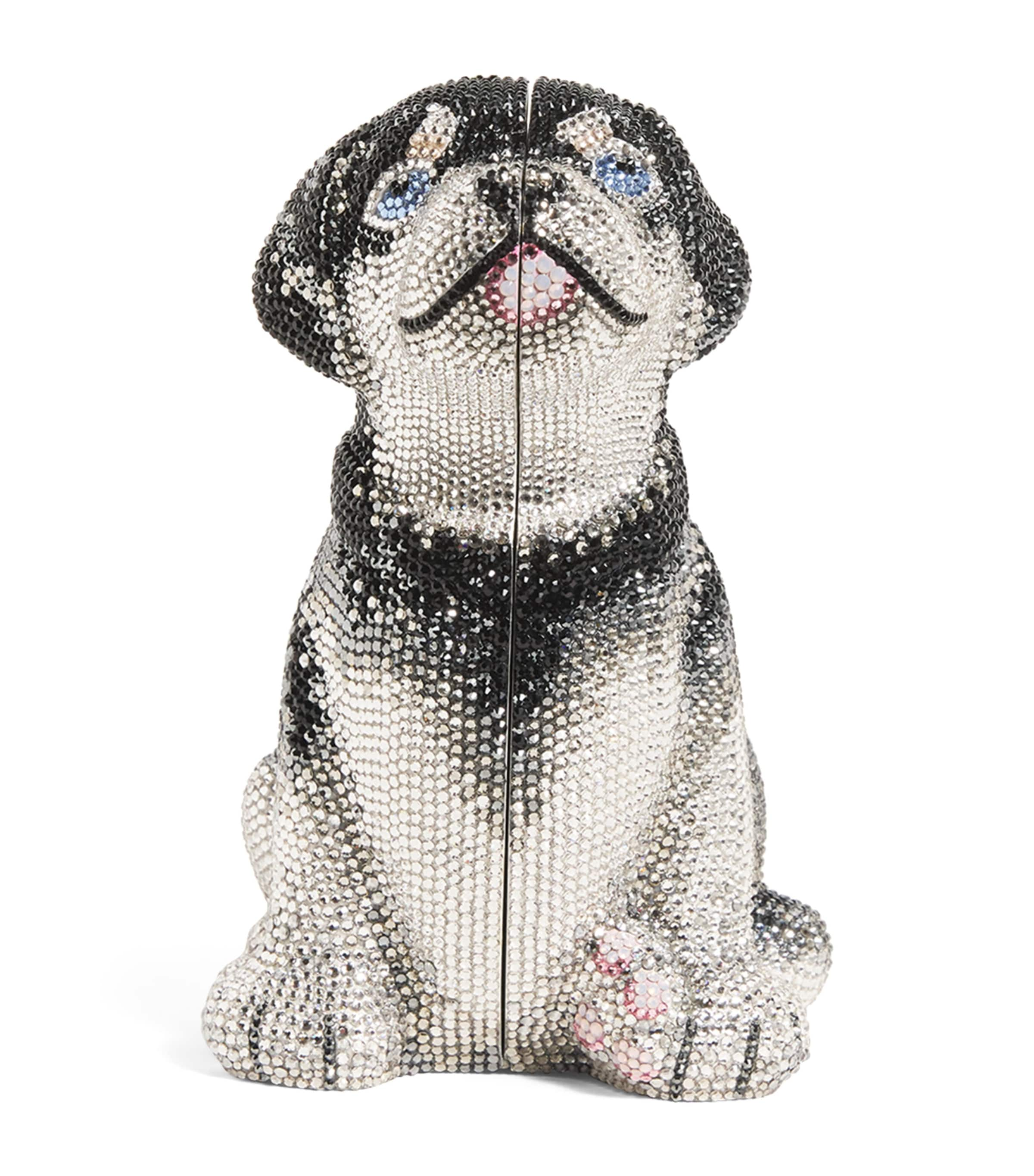 Judith Leiber Crystal Sadie Puppy Clutch Bag In Pink