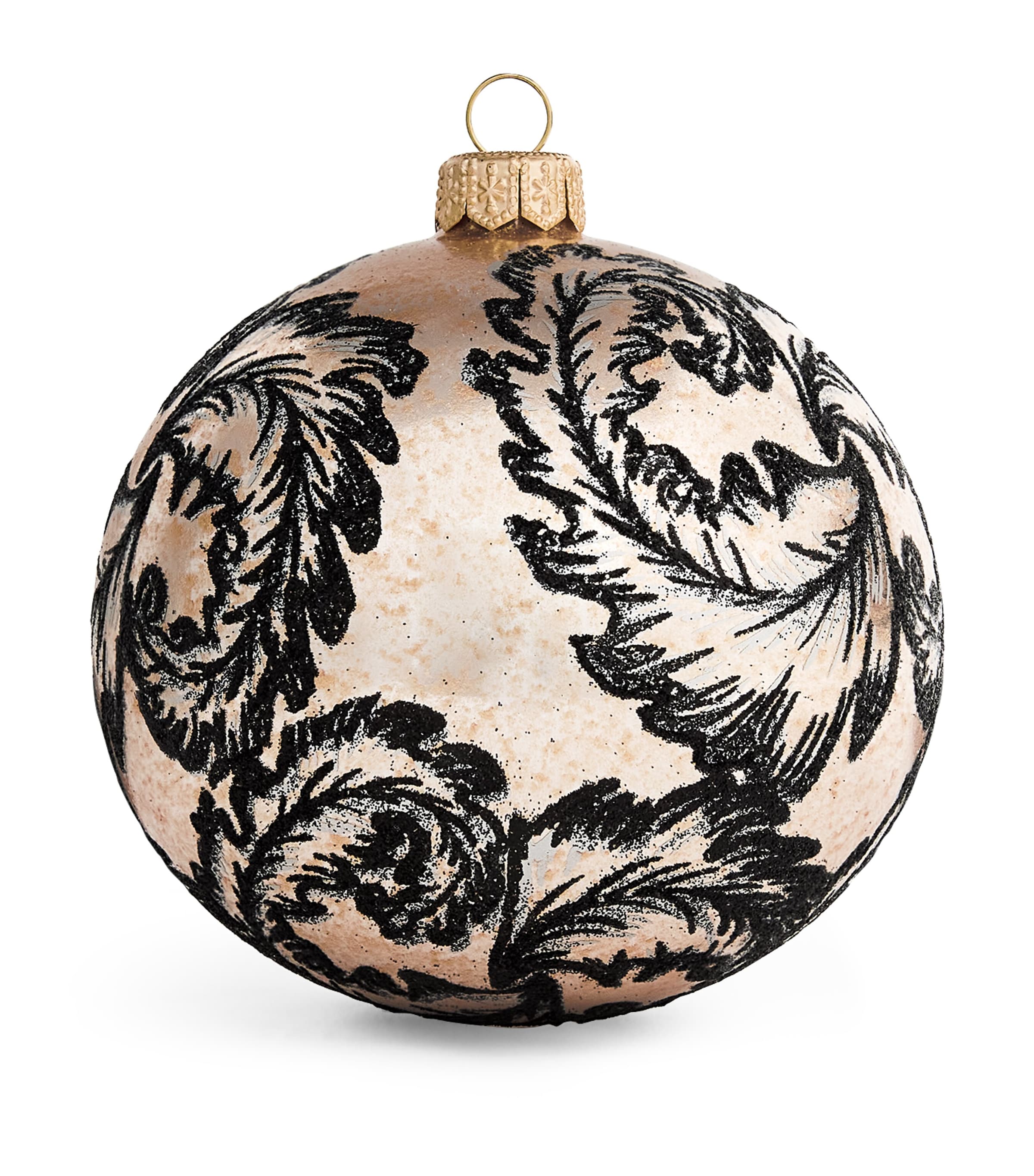 Harrods Glass Swirl Leaf Bauble In Multi