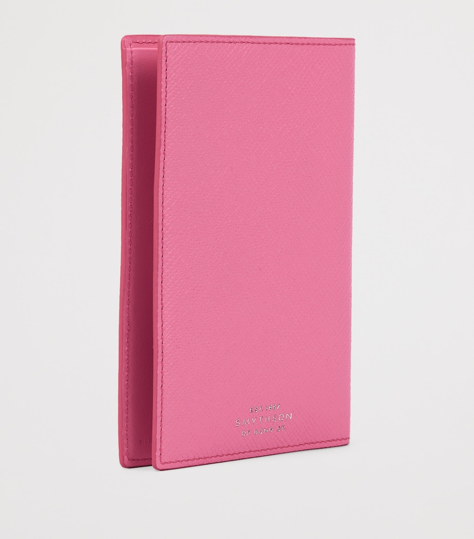 Smythson Leather Panama Passport Cover Flamingo Image 3