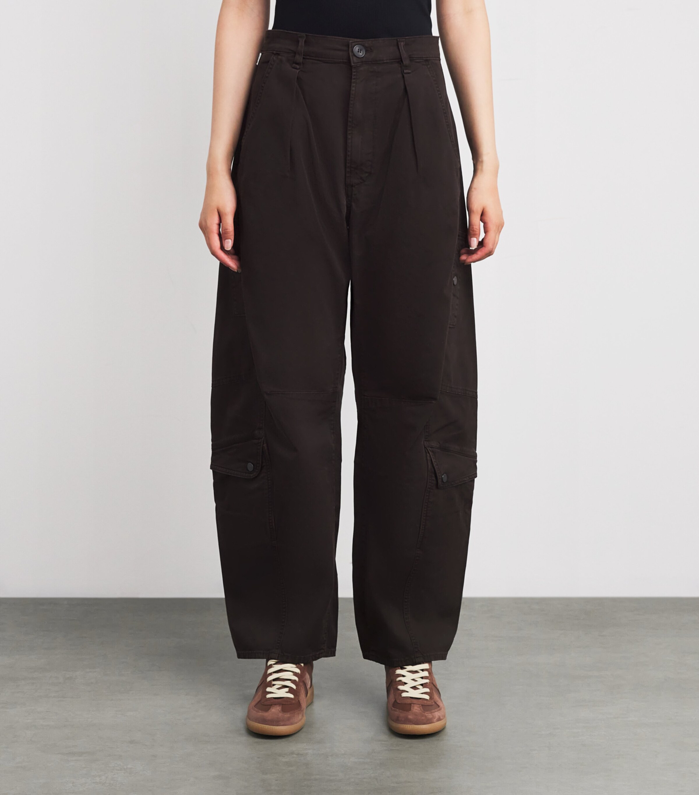 Stretch-Organic Cotton Flight Cargo Trousers CAROB Image 3