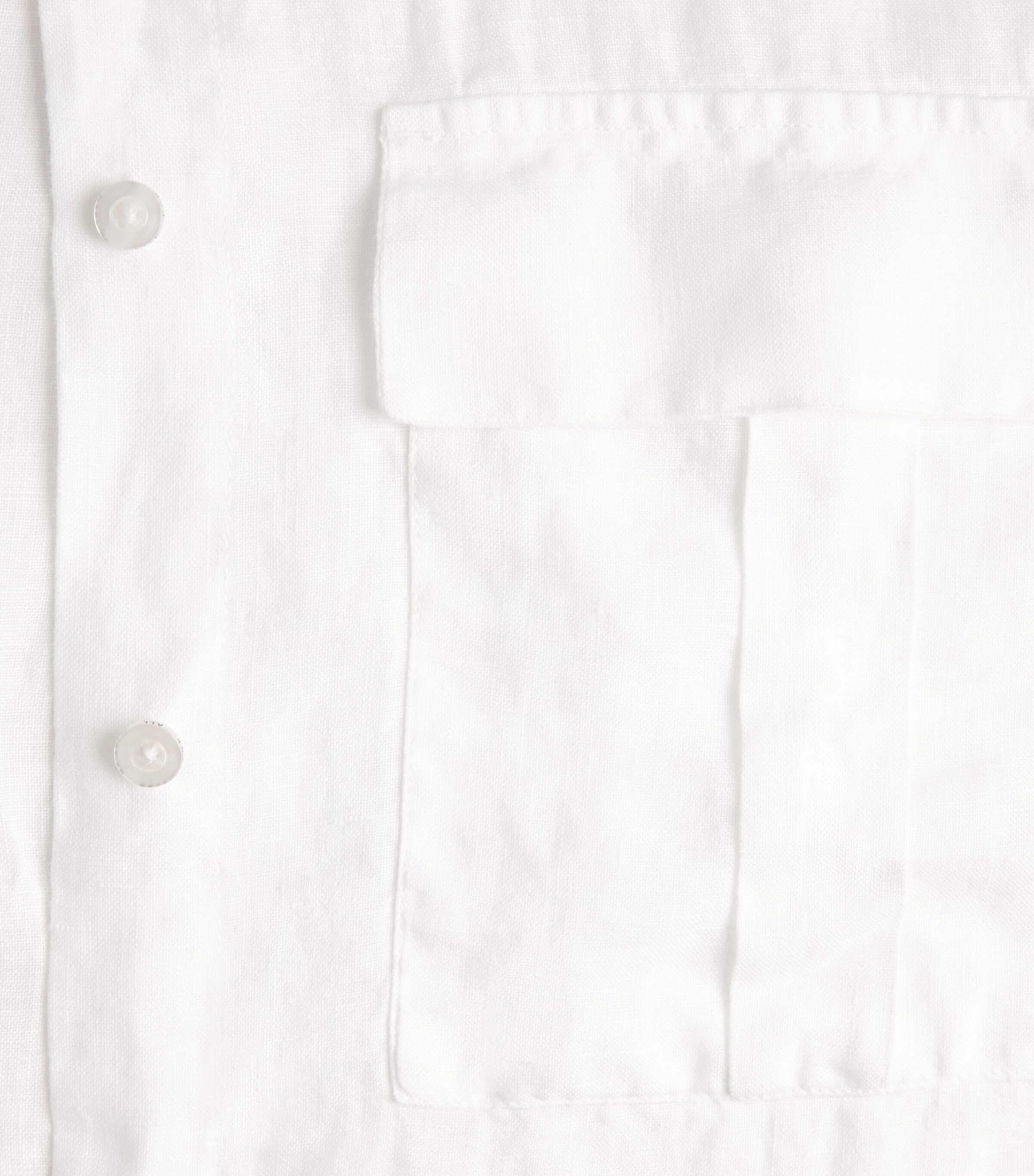7 For All Mankind Womens Linen Patch-Pocket Shirt Linen White Image 6