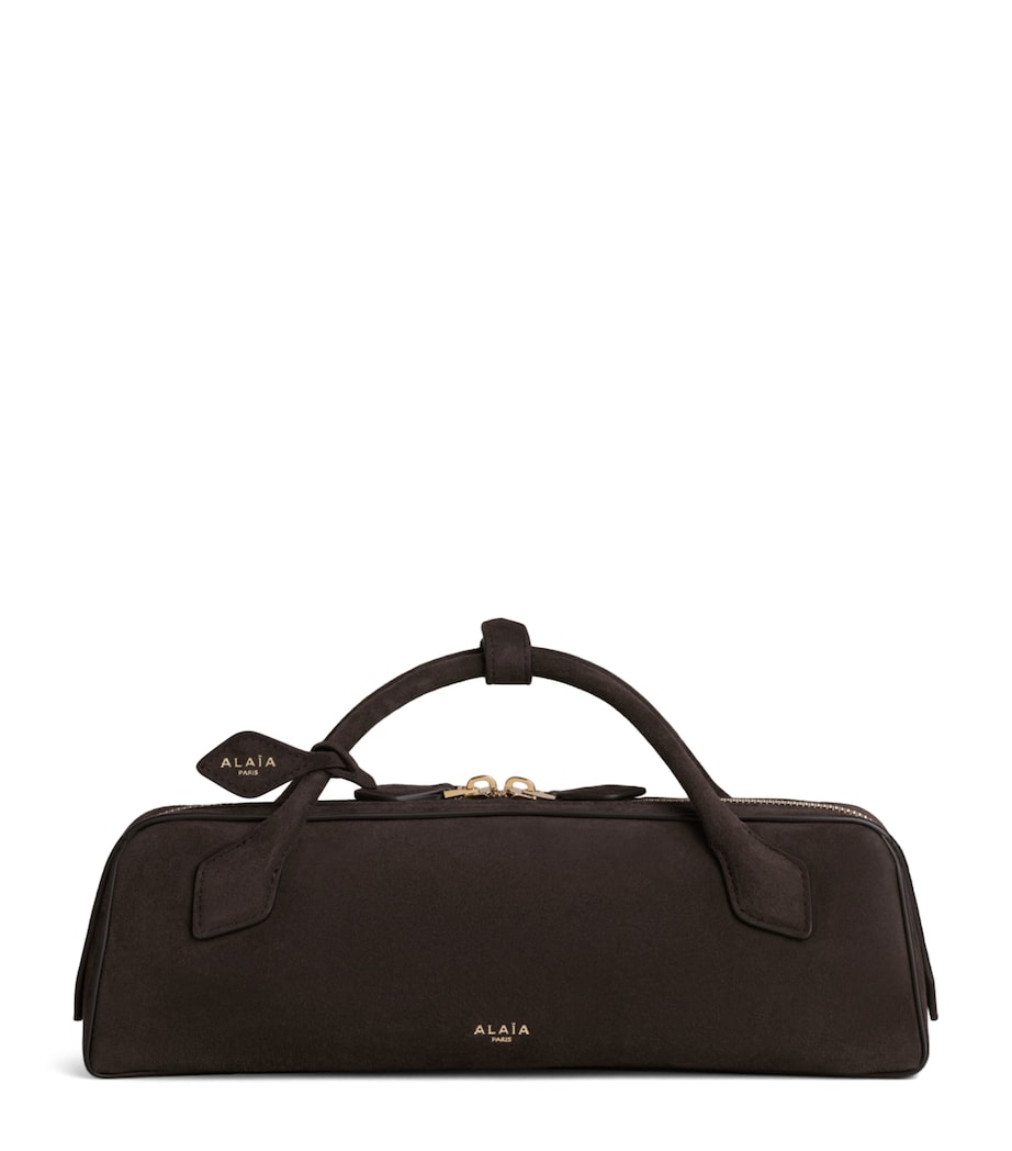 Alaïa Suede Le Teckel Clutch Bag Dark Brown Image 1