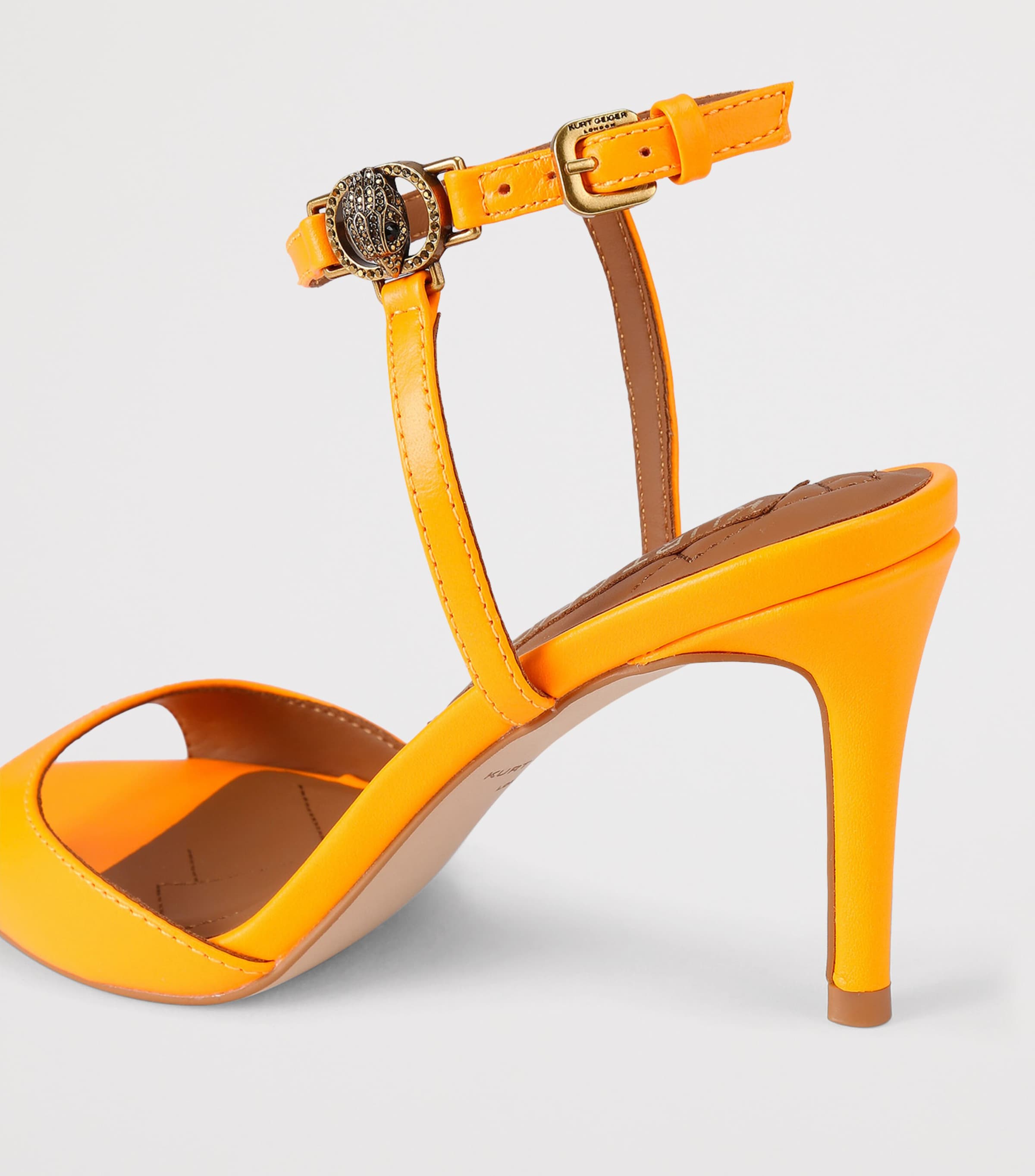 Kurt Geiger London Leather Chelsea Strap Holder Heeled Sandals Orange Image 2
