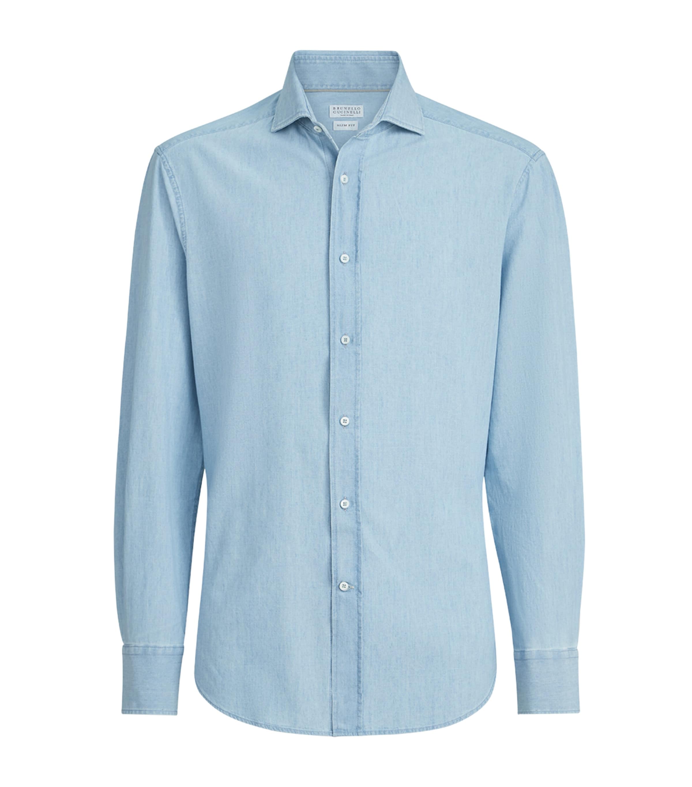 Brunello Cucinelli Mens Denim Shirt Image 1