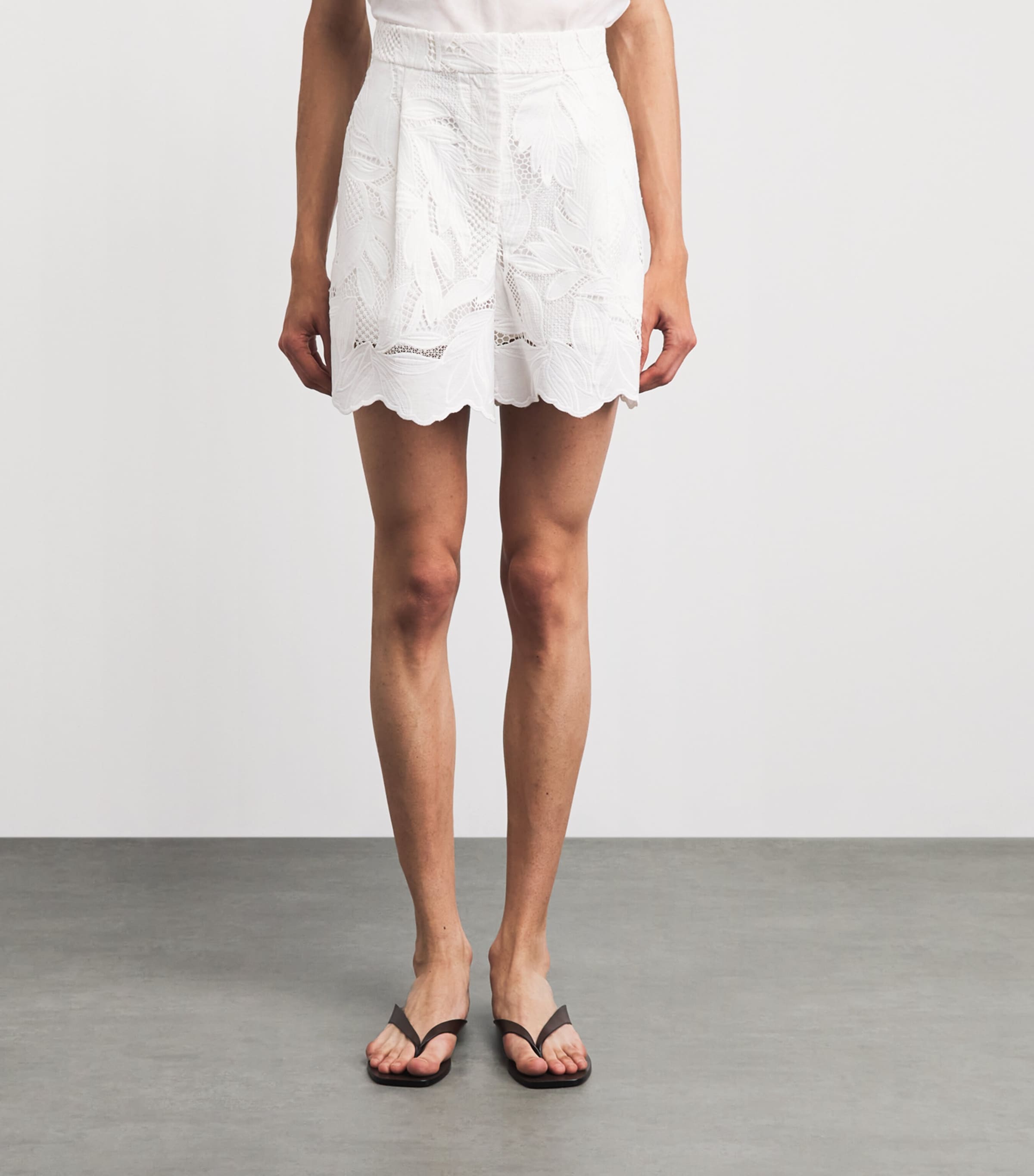 Erdem Womens Crochet Cutwork Tailored Shorts Ivory Image 4