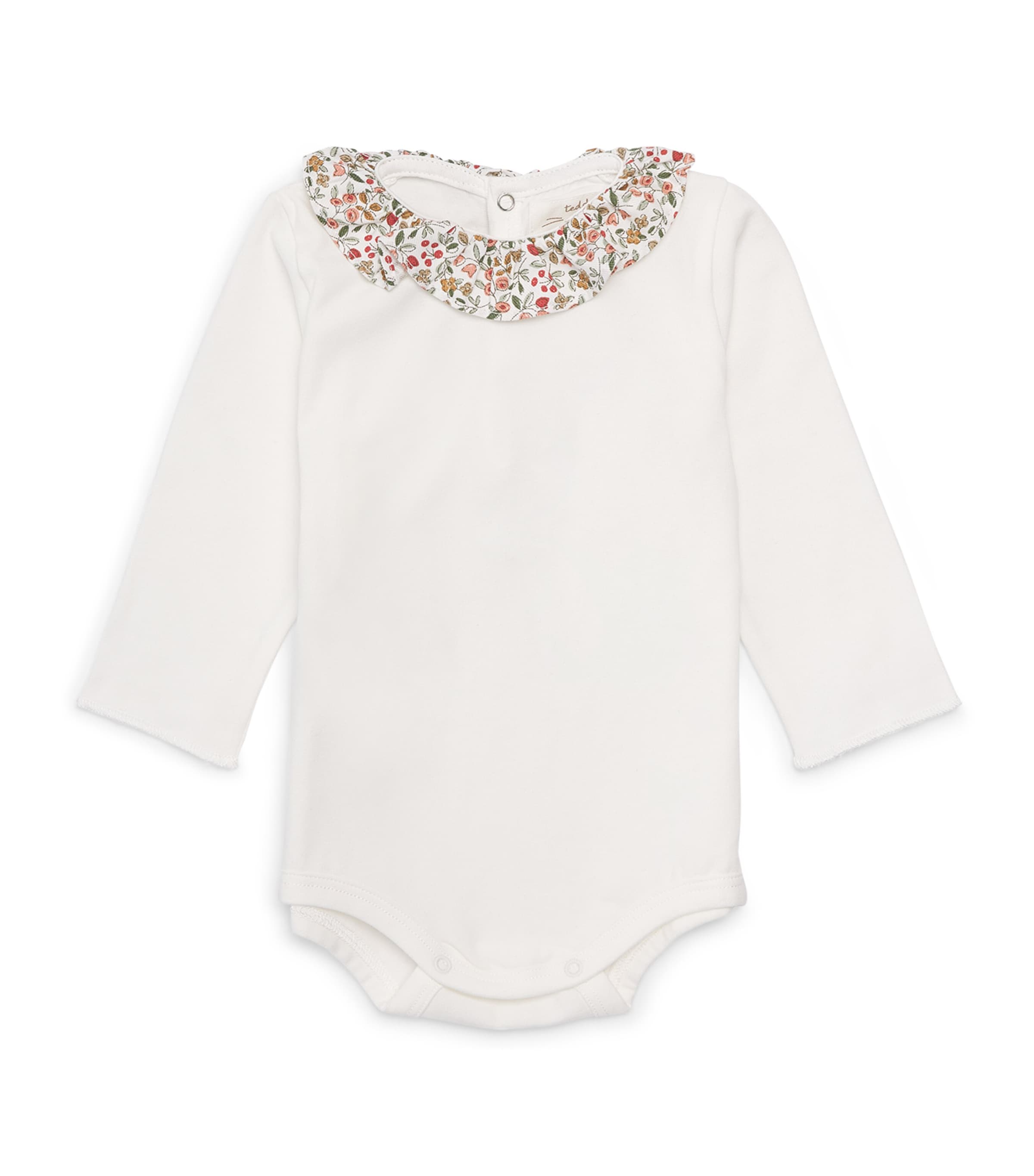Teddy & Minou Frilled-Collar Bodysuit (0-18 Months) Mlk/pink Pepper Image 1