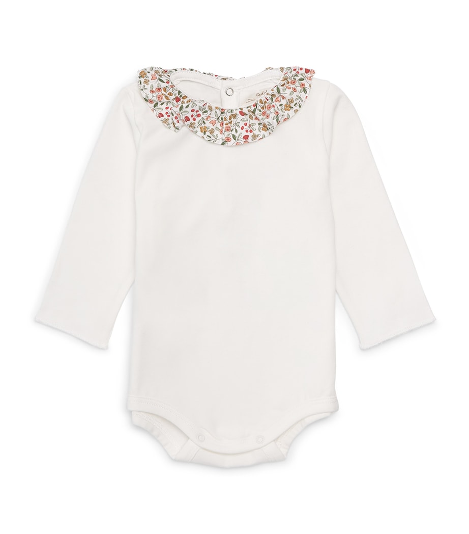 Teddy & Minou Frilled-Collar Bodysuit (0-18 Months) Mlk/pink Pepper Image 1