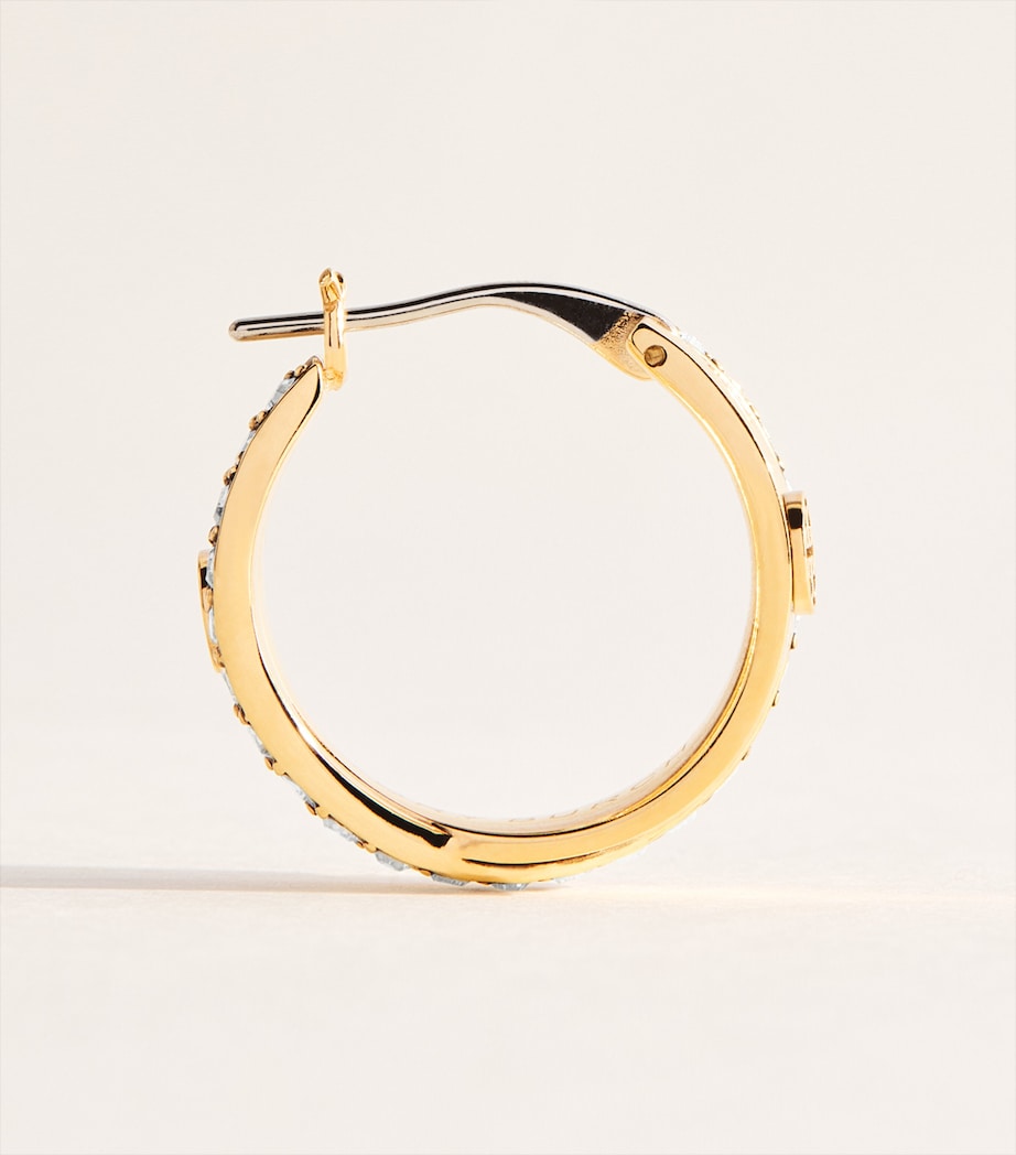 Tory Burch Icon Double Hoop Earrings Tory Gold / Crystal Image 3