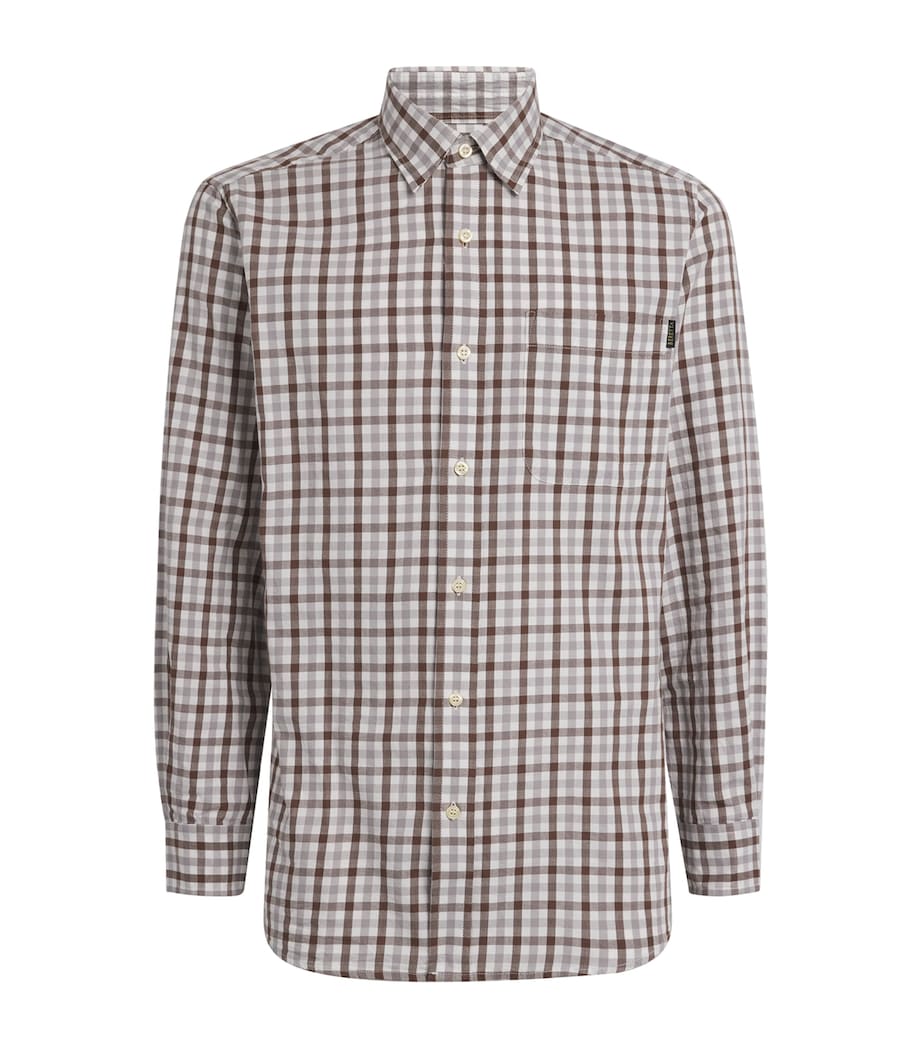Cotton Check Bryggen Shirt 06A1:GREY+BRWN CHCK Image 1
