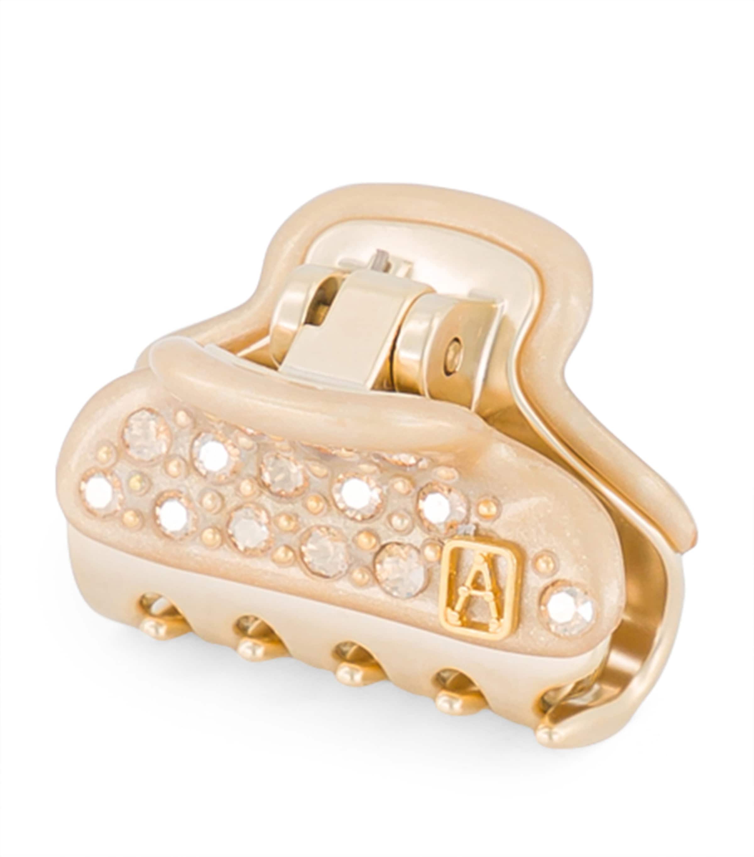 Alexandre de Paris Gold-Plated Crystal-Embellished Claw Hair Clip Pail Dore/or Image 2