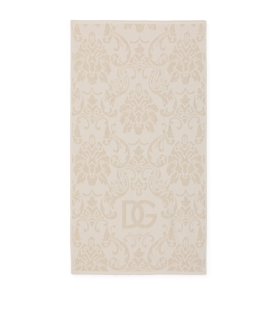 Dolce&Gabbana Casa Set of 5 Cotton Jacquard Bath Towels Beige Image 3
