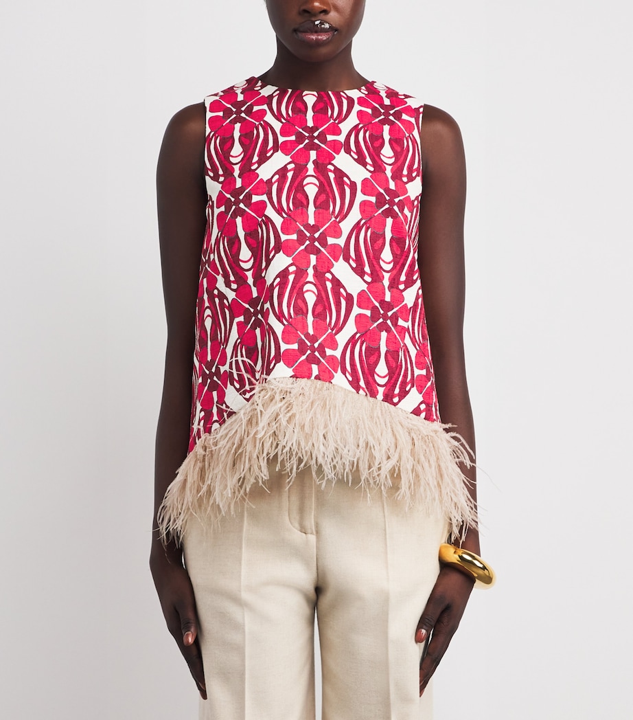 Ostrich Feather-Trim La Scala Top RE01 CLOVER Image 3