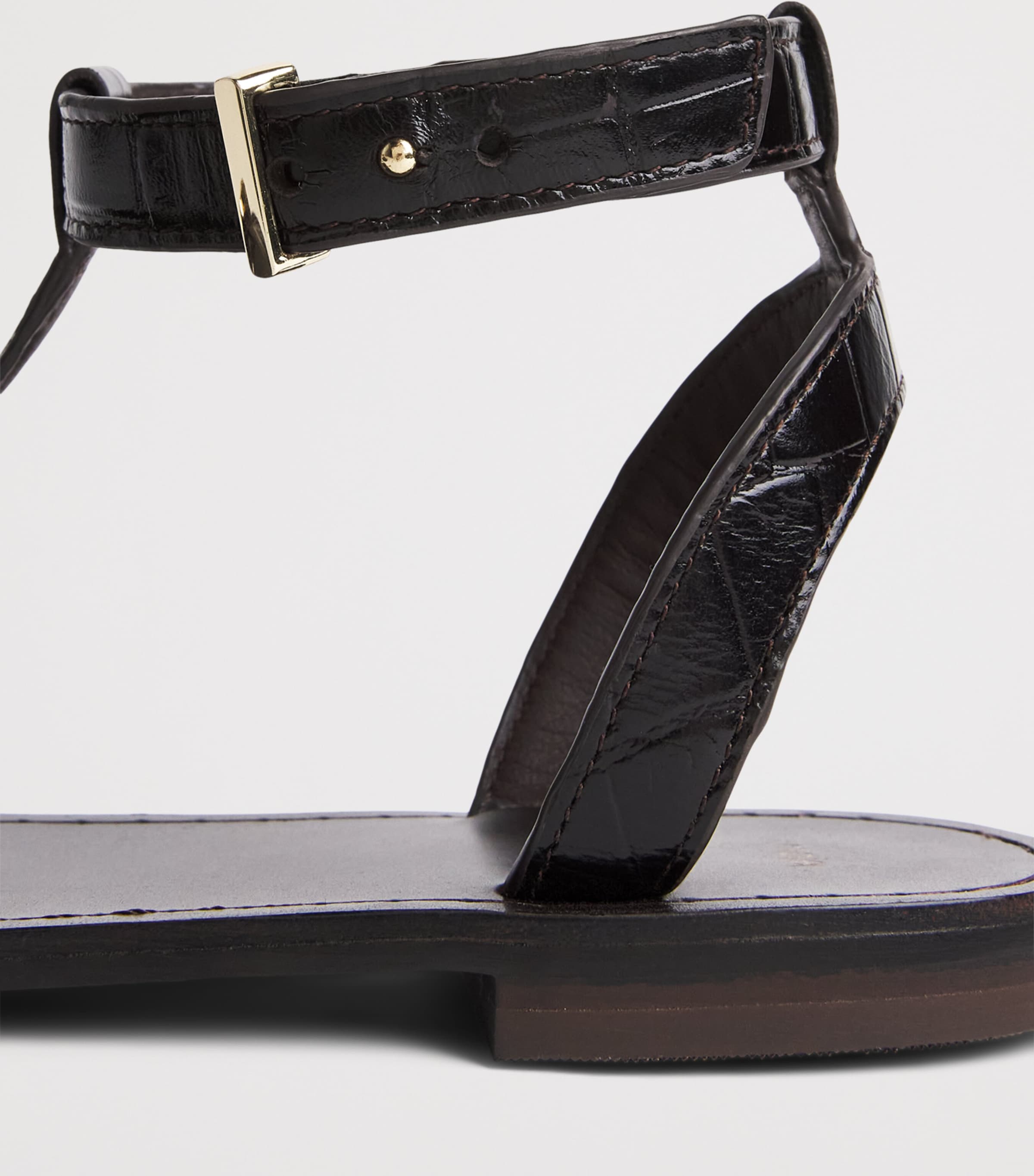 Maje Leather Band Sandals Brown Image 6