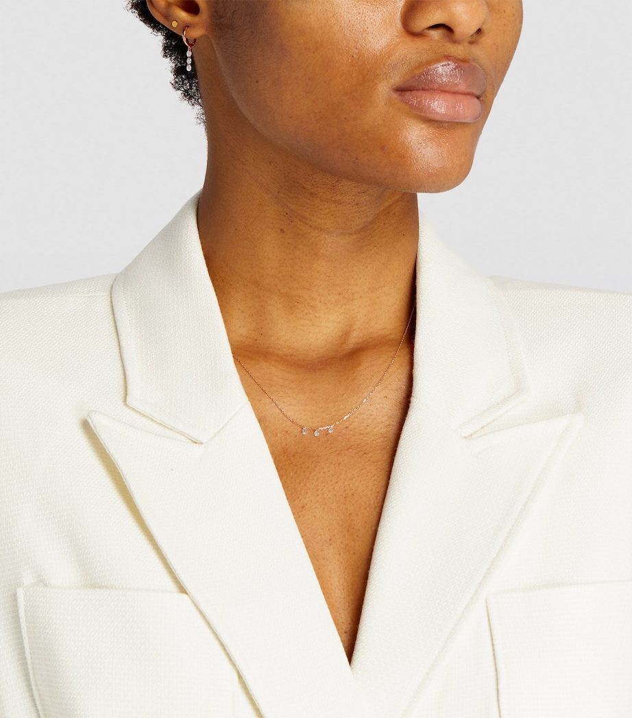 Rose Gold and Diamond 3-Stone Single Hoop Earring ROSE GOLD Image 4