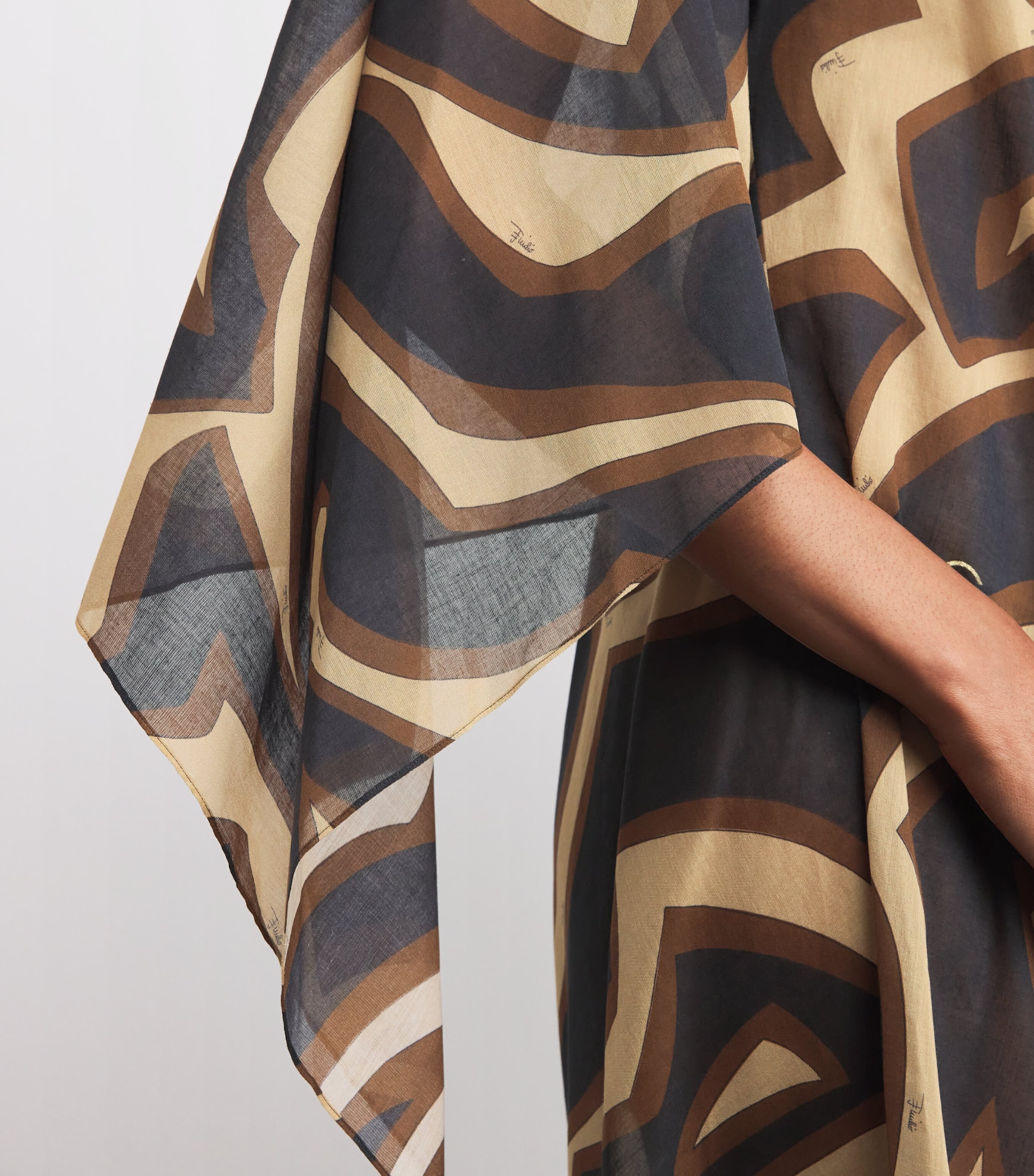 Cotton Labirinto Print Maxi Kaftan Dress 049/BLACK GOLD Image 4