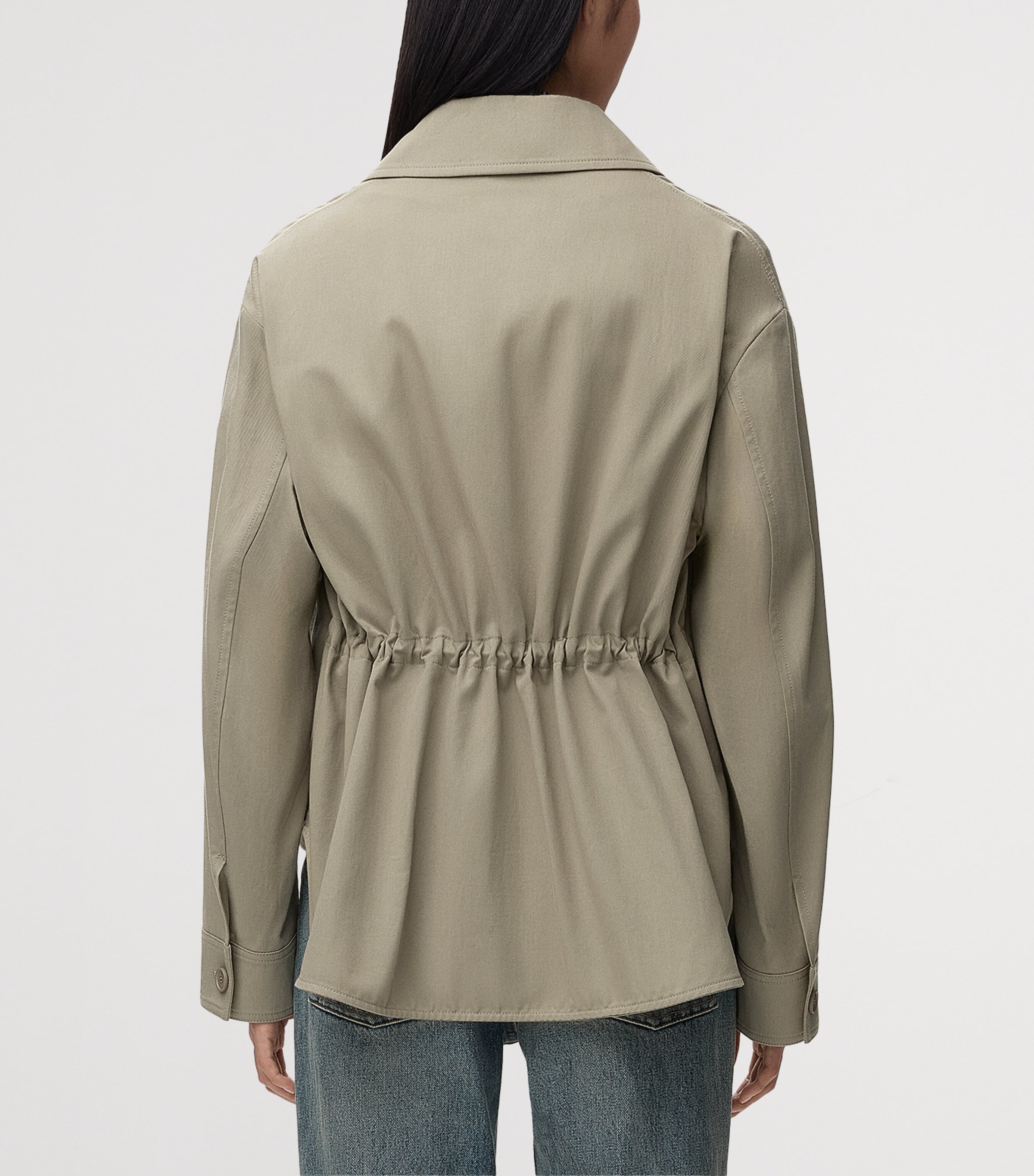 LOEWE Womens Cotton Workwear Jacket Light Sage Image 4