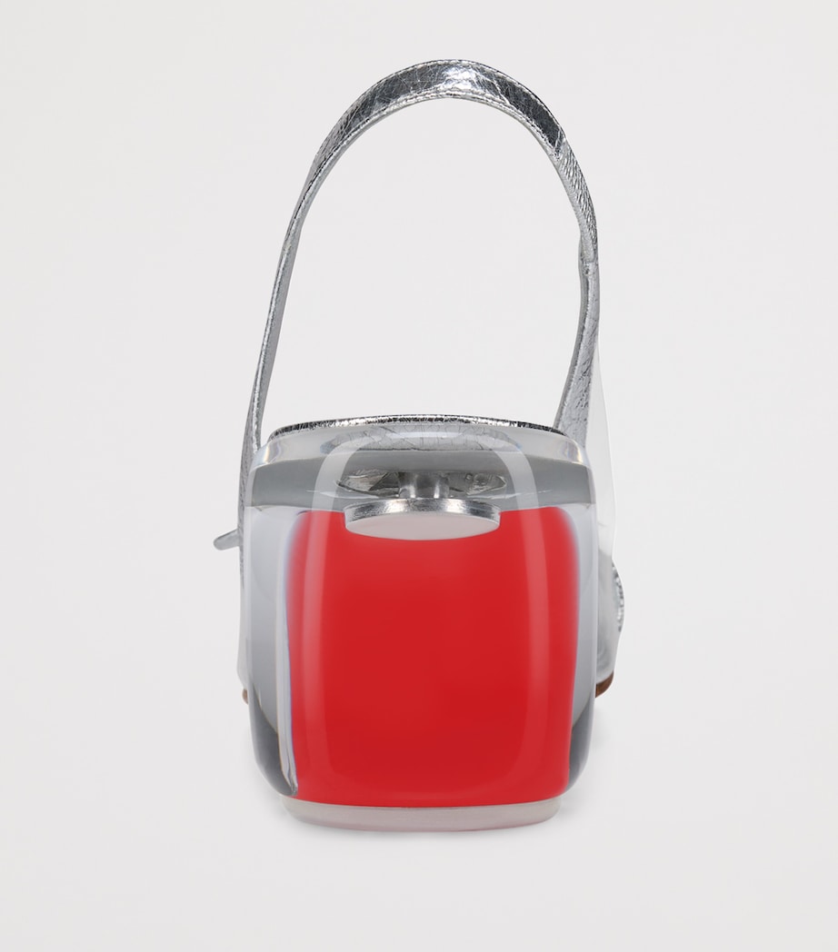 Minny Crinkled Leather Slingback Pumps 70 S211 Image 5