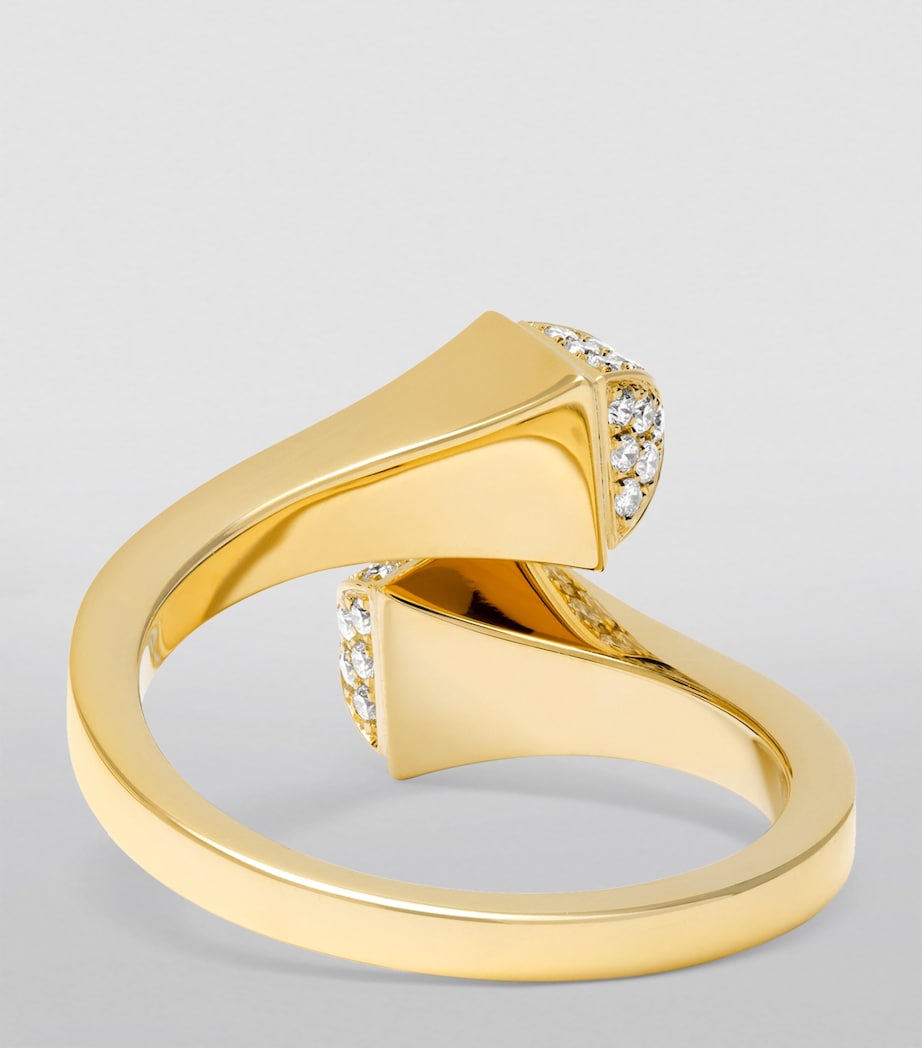 Midi Yellow Gold and Diamond Cleo Ring YELLOW GOLD Image 3