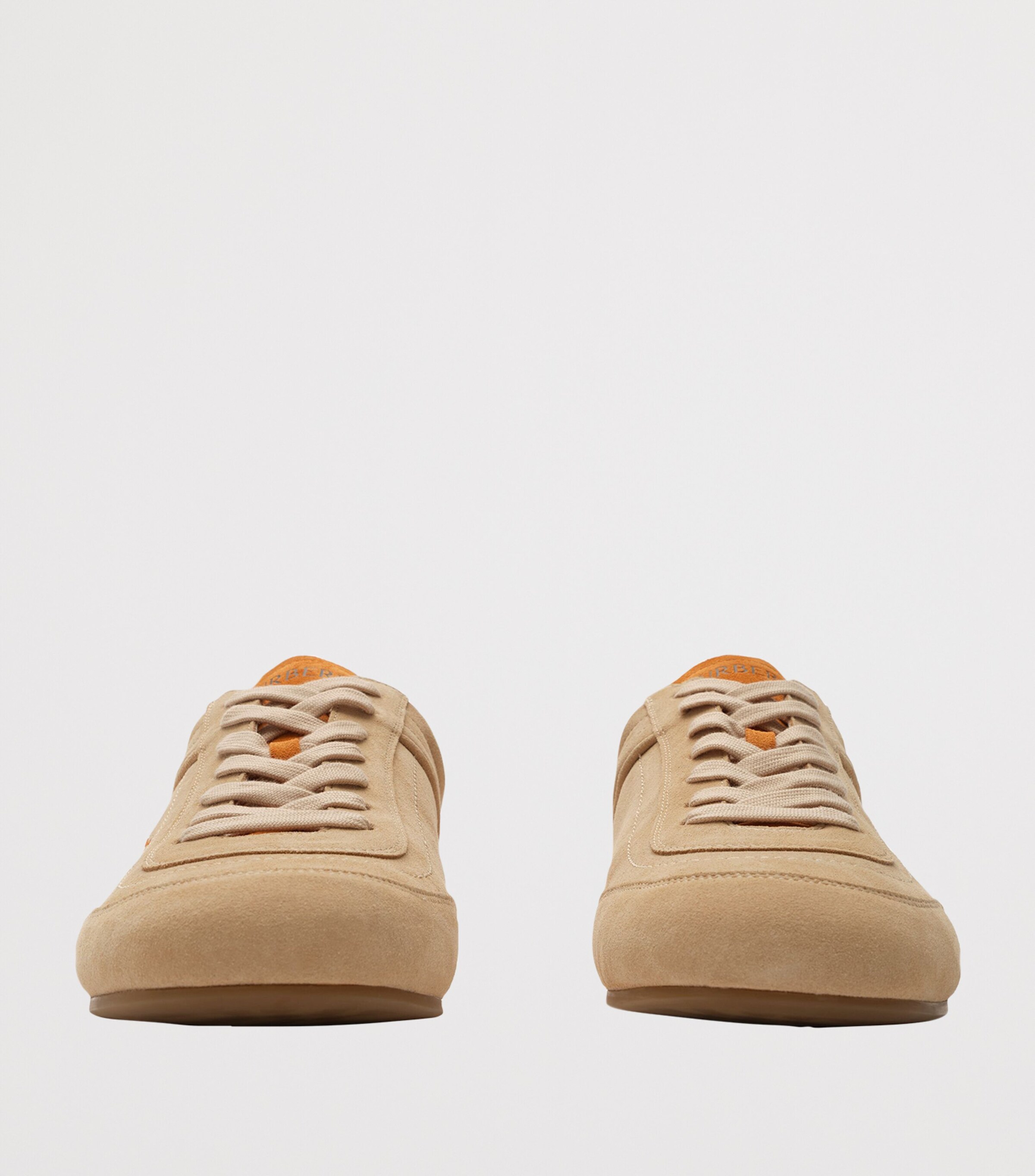Burberry Mens Suede Knight Runner Sneakers Flaxpumpkin Orange Image 2