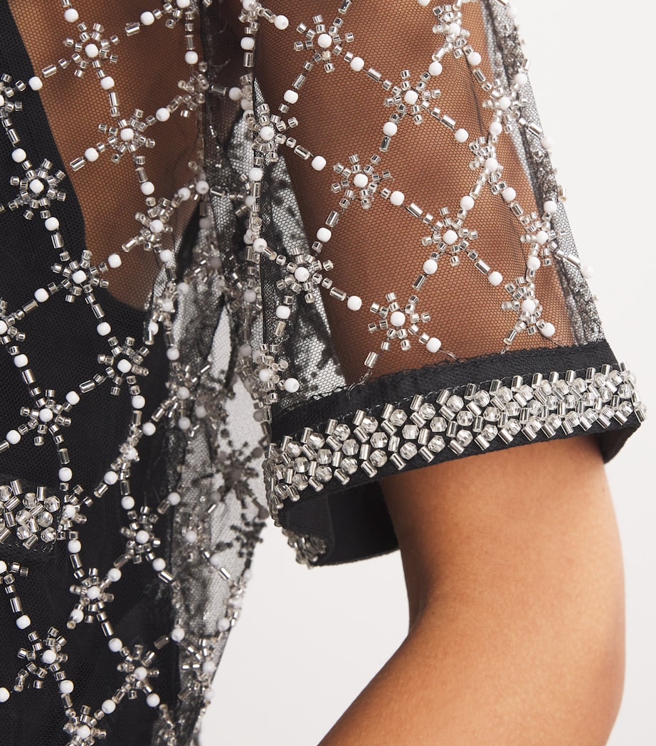 Mesh Beaded Top BLACK Image 6