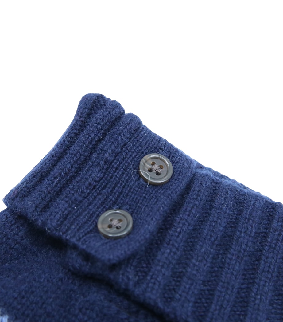 Wool-Cashmere Flag Dog Sweater (L) HUNTER NAVY Image 3