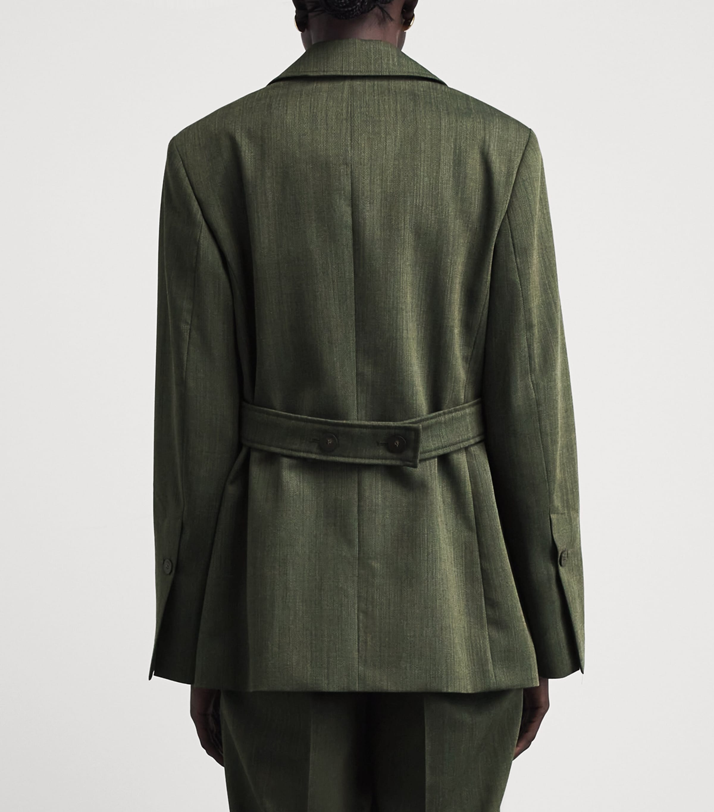 Joseph Womens Virgin Wool Maati Blazer Palm Leaf Melange Image 5