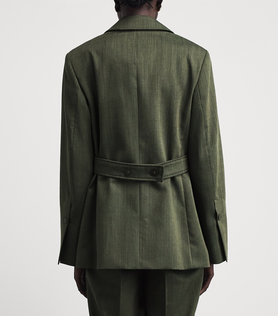 Joseph Womens Virgin Wool Maati Blazer Palm Leaf Melange Image 5