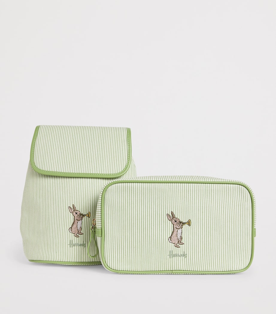 Harrods Embroidered Backpack Green Image 4