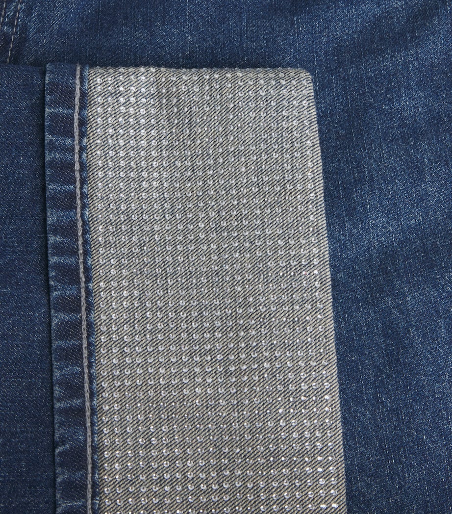 Rhinestone-Cuffs Sofie High-Rise Wide-Leg Jeans DWNJL Image 5