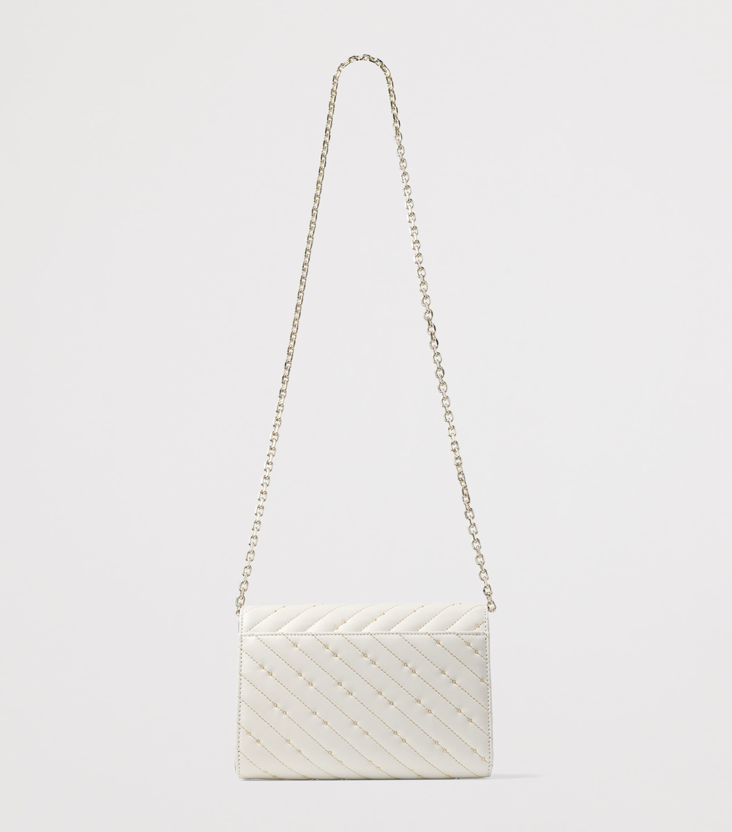 Jimmy Choo Leather Curve Clutch Bag Latte/shiny Gold Image 3