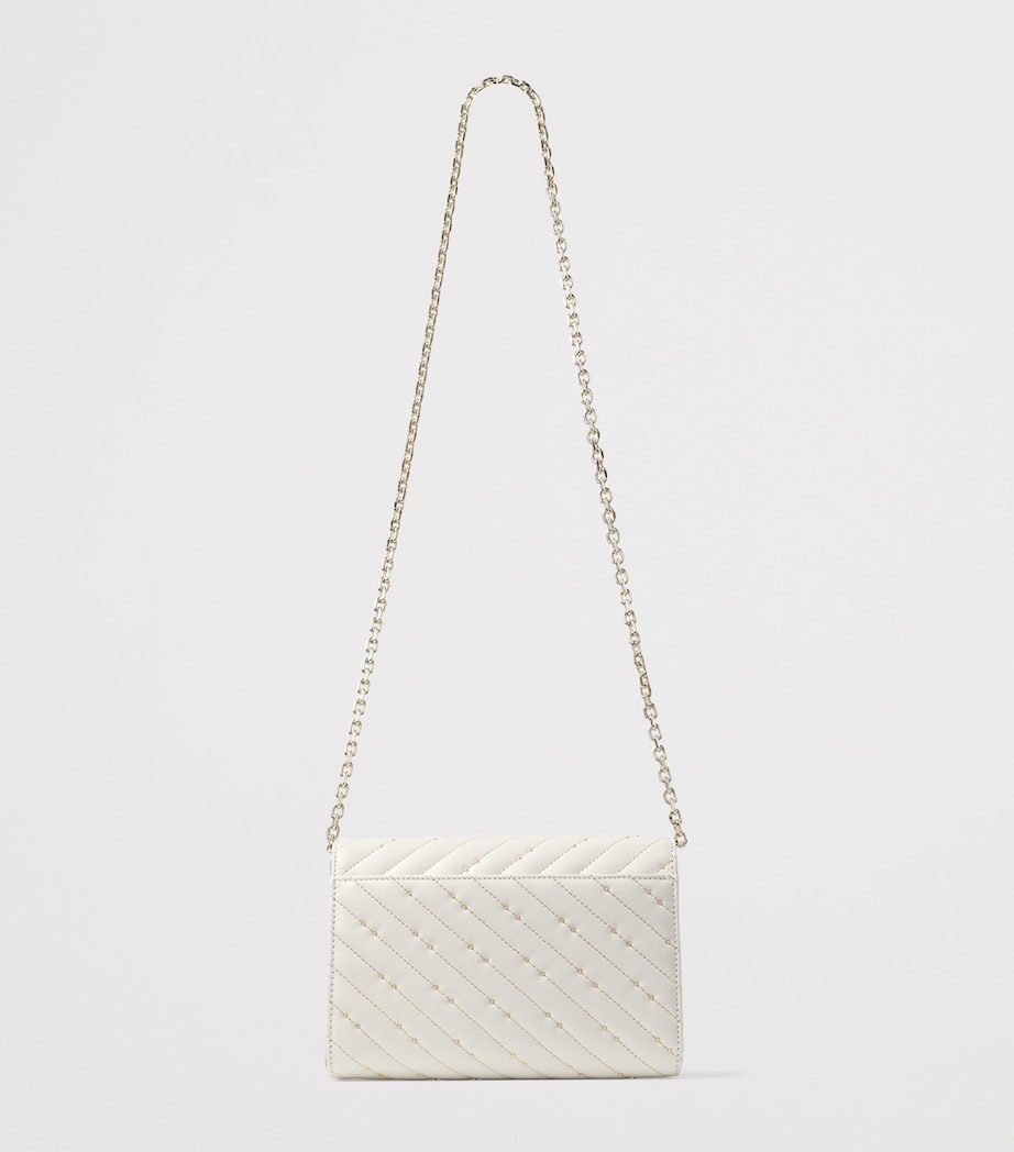 Jimmy Choo Leather Curve Clutch Bag Latte/shiny Gold Image 3
