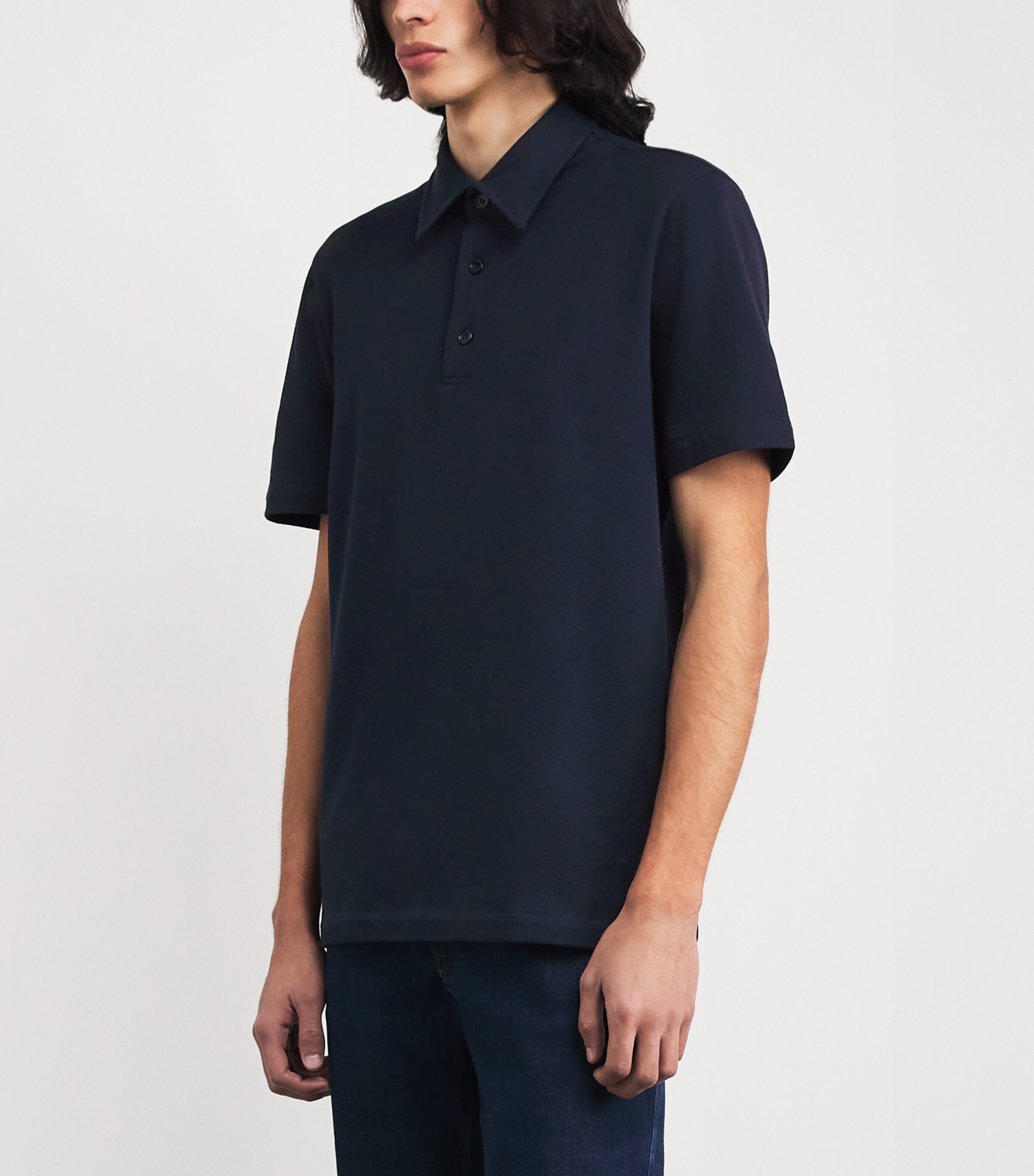 Brioni Mens Cotton-Silk Polo Shirt Image 4