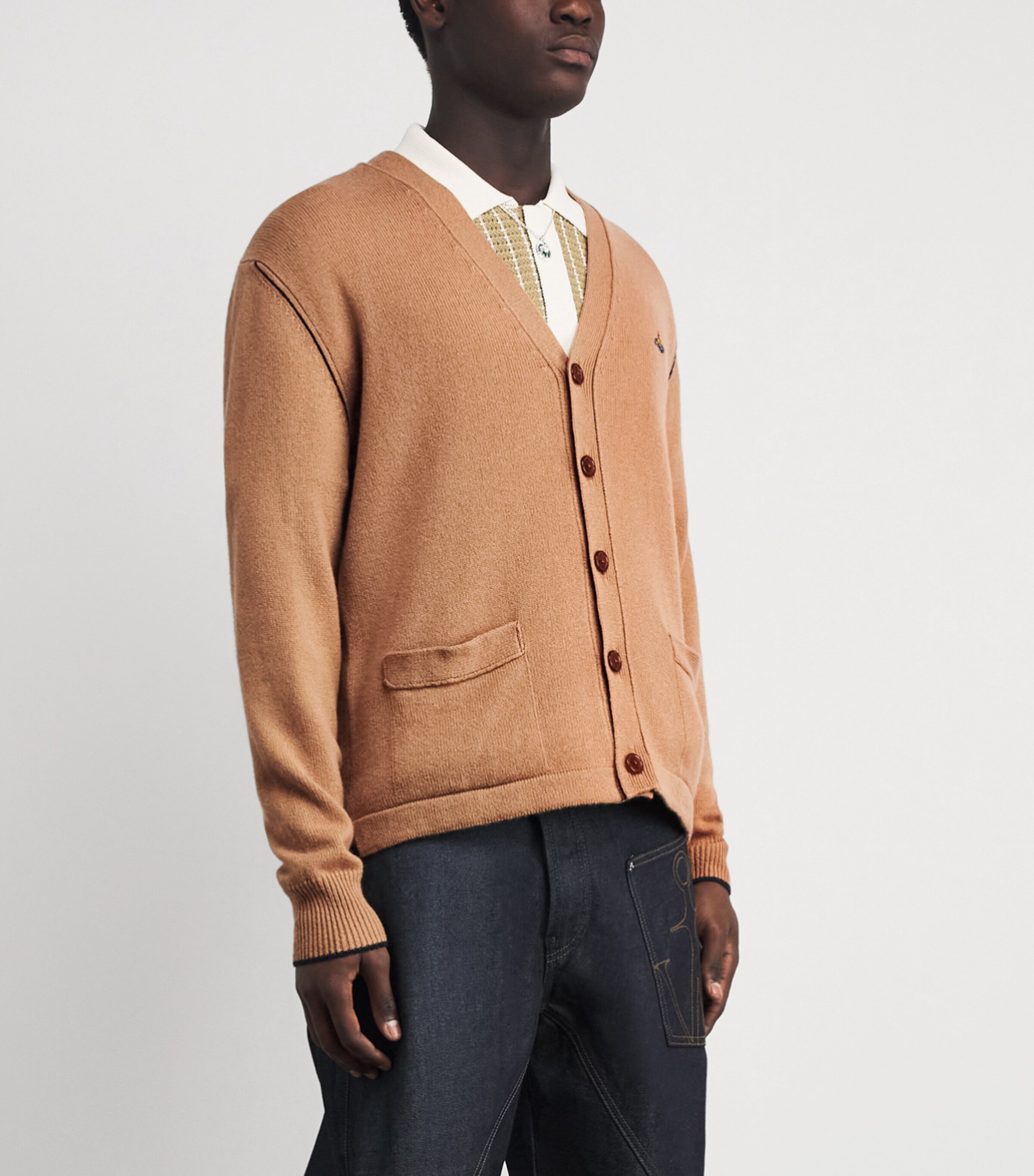 Wool-Cashmere Alex Cardigan C407 CAMEL Image 3