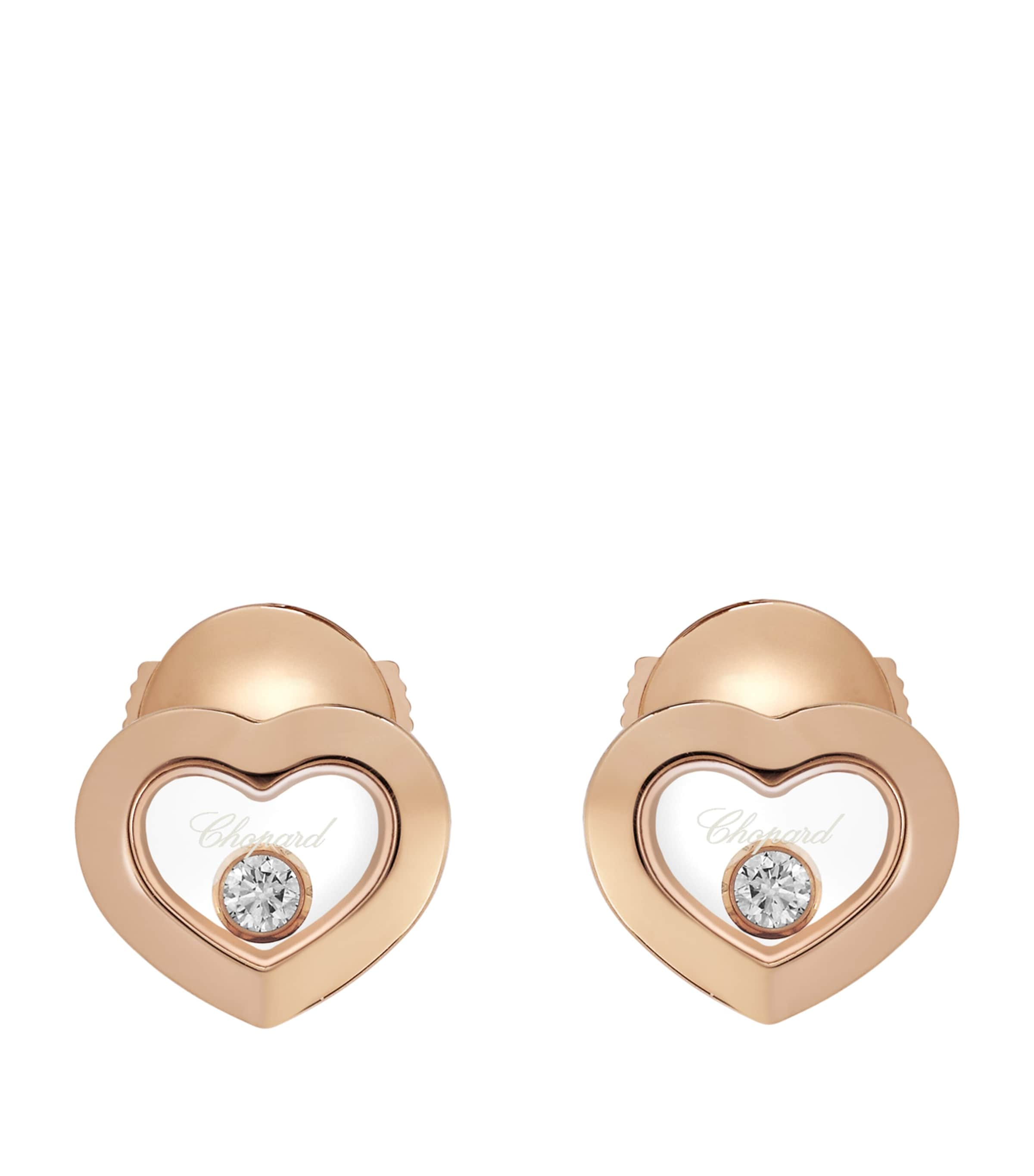 Chopard Rose Gold And Diamond Happy Diamonds Icons Earrings