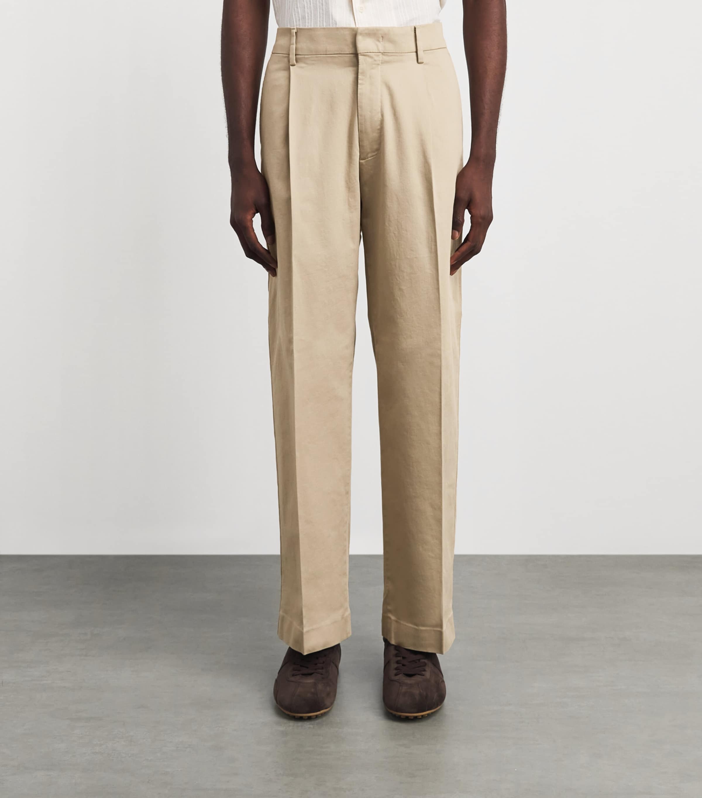 NN.07 Mens Stretch-Organic Cotton Kay Pleated Trousers Desert Khaki Image 4