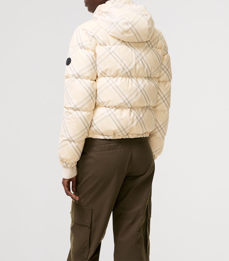 Burberry Womens Down Check Puffer Jacket Yarn Beige Ip Check Image 3