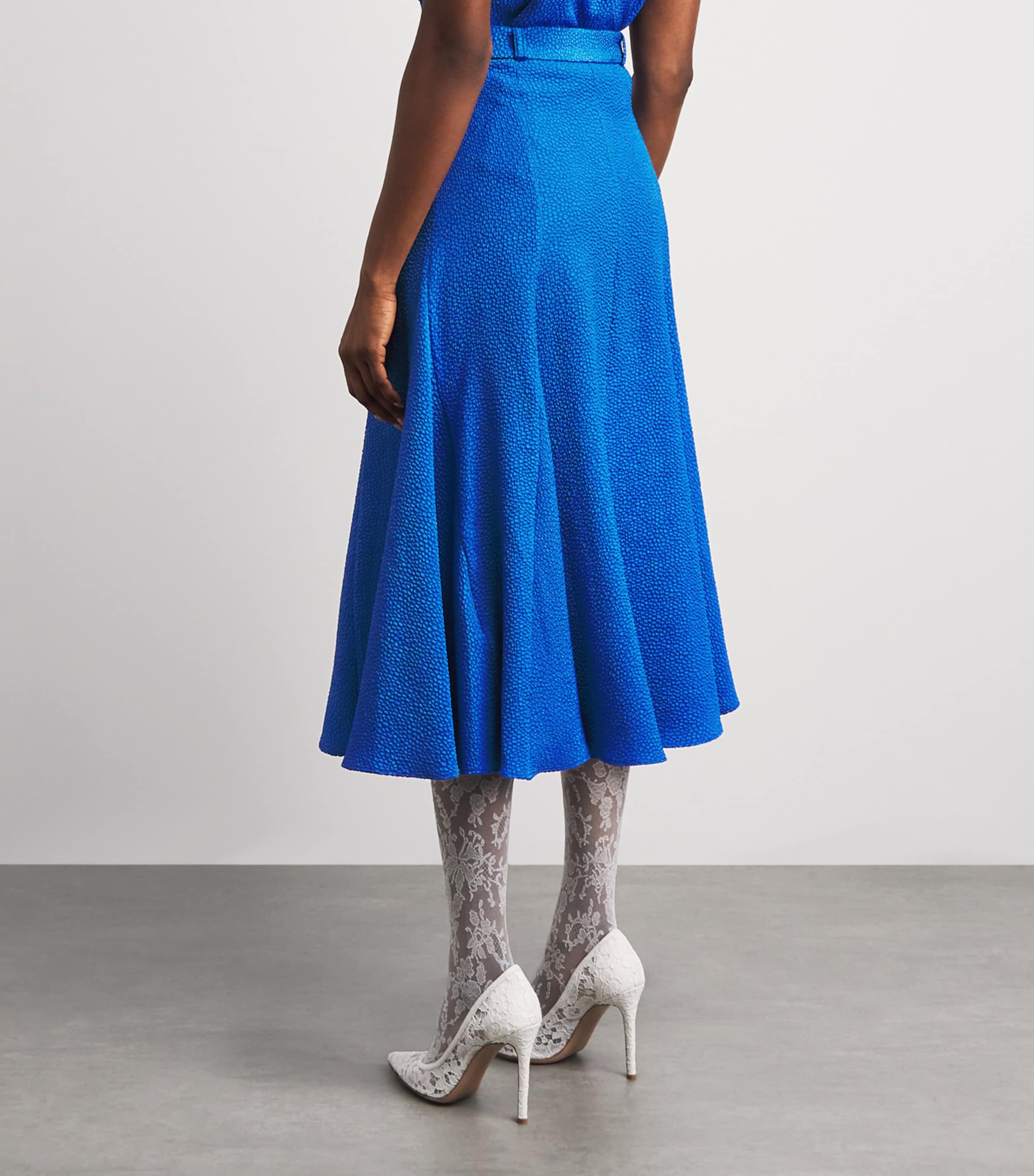 Edeline Lee Womens Jacquard Jete Midi Skirt Royal Blue Image 5