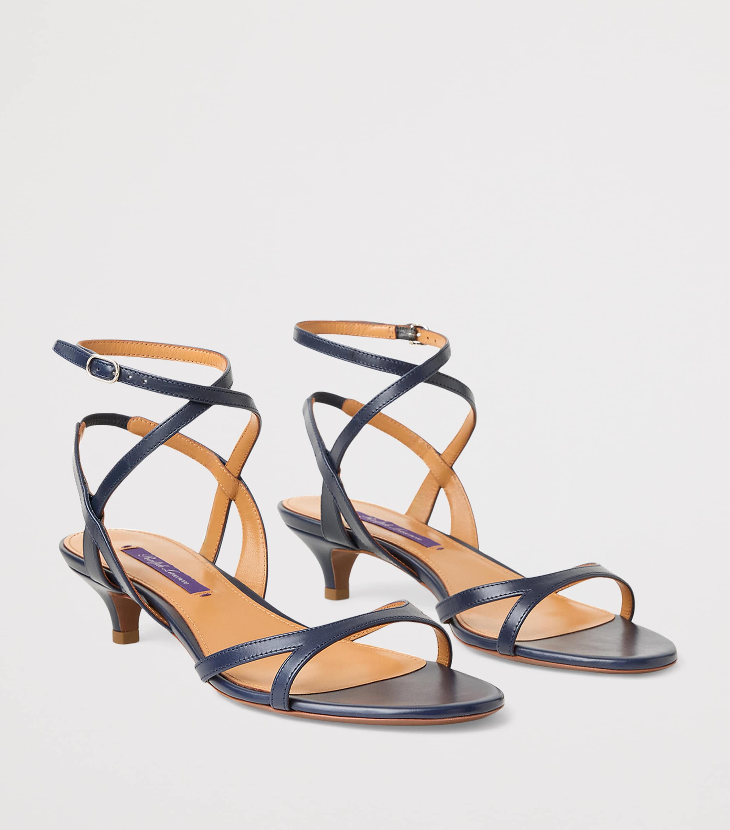 Calfskin Clarke Heeled Sandals 35 NAVY-410 Image 2