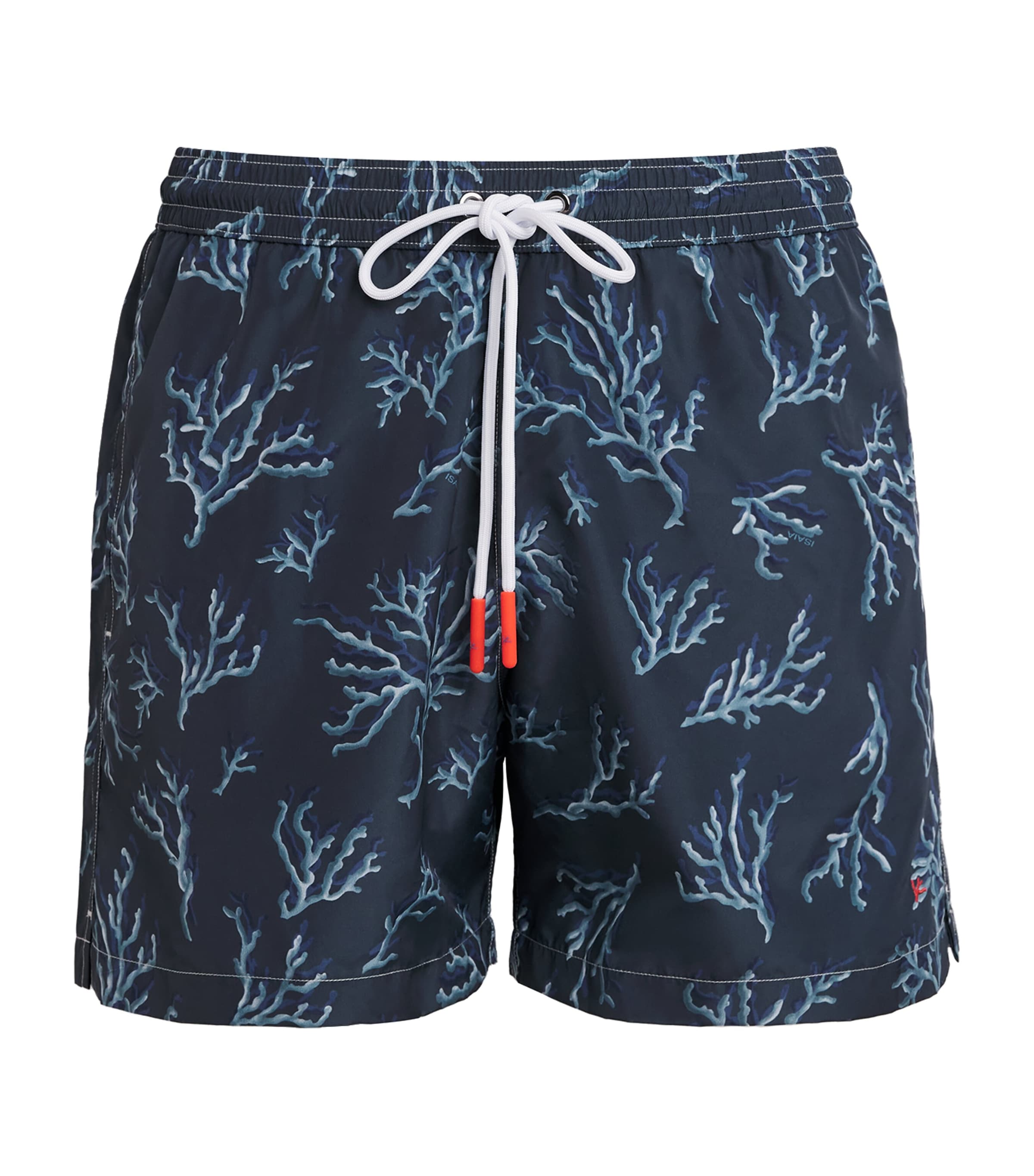 Isaia Coral Print Swim Shorts In Blue