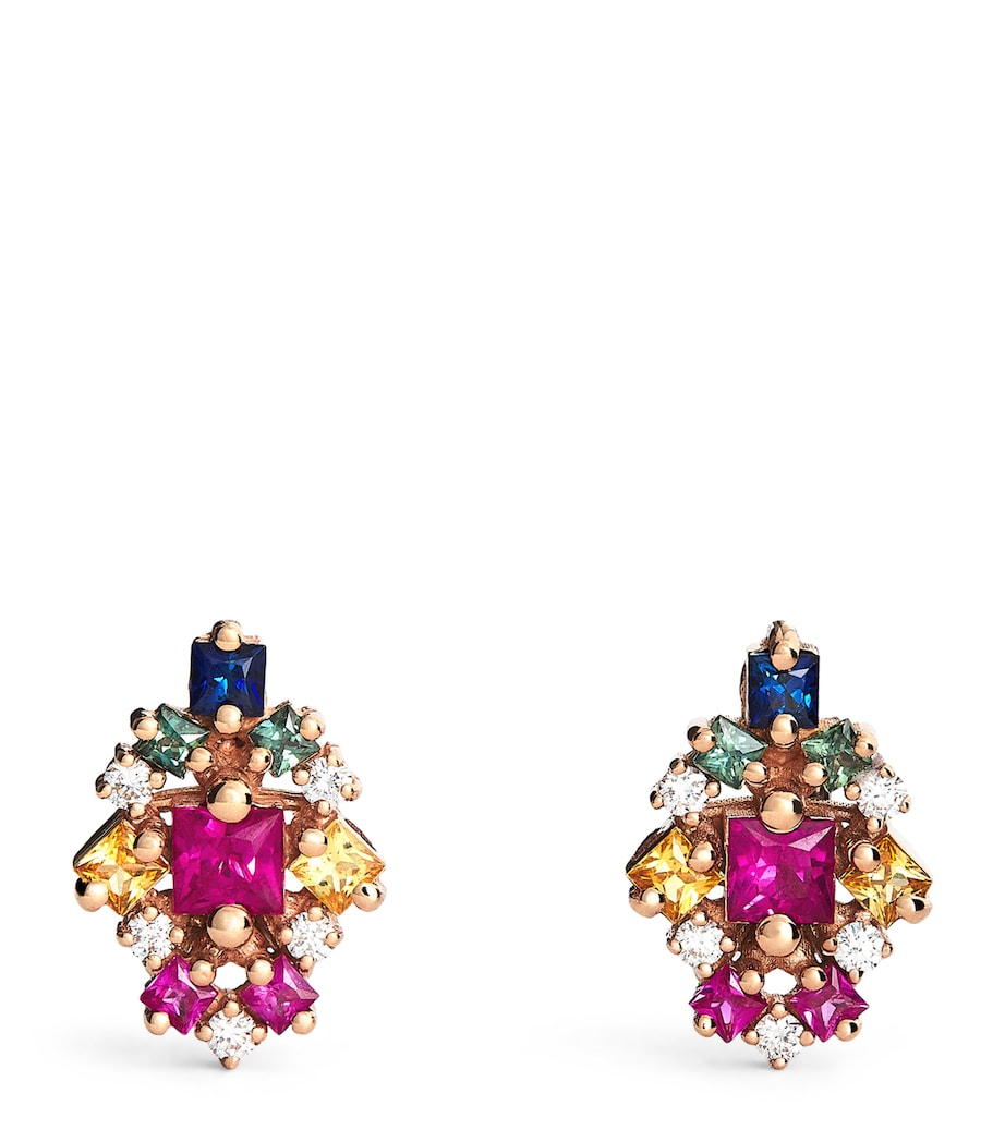 Rose Gold, Diamond and Sapphire La Fantasie Earrings 18K RG/RS Image 1