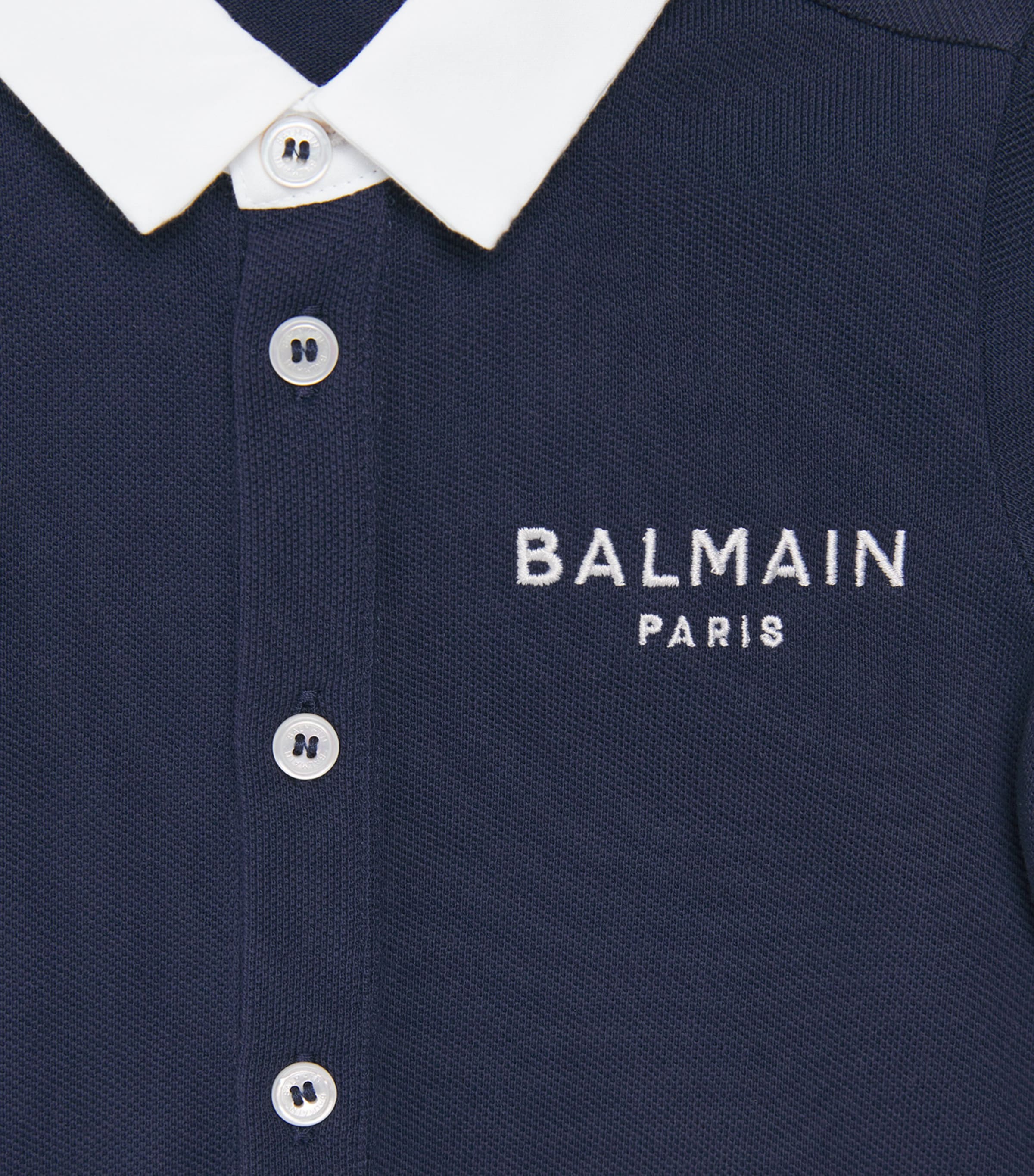 Balmain Kids Cotton Jersey Playsuit (3-18 Months) Blue/white Image 3
