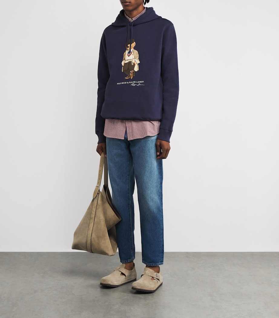 Cotton-Blend Polo Bear Hoodie BLUE Image 2