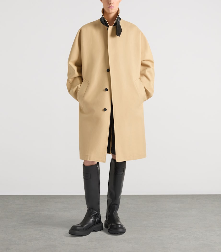 Givenchy Mens Leather-Trim Car Coat Image 2