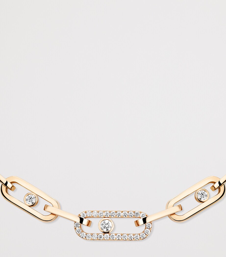 Messika Move Link Pink Gold and Diamond Necklace Yellow Gold Image 3