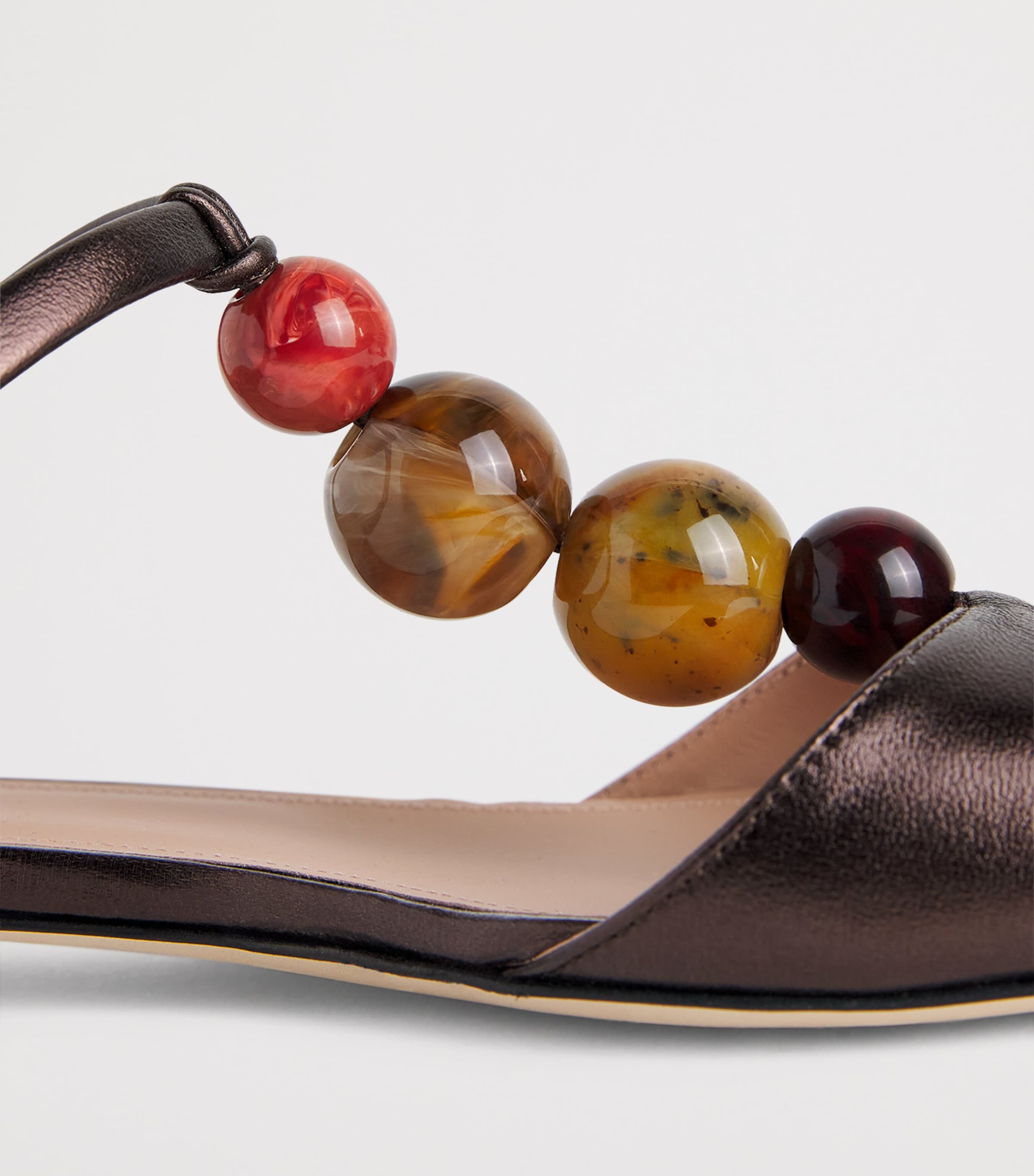 Malone Souliers Metallic Leather Lena Sandals Tobacco Image 7