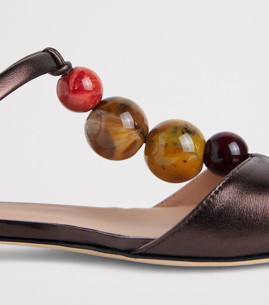 Malone Souliers Metallic Leather Lena Sandals Tobacco Image 7