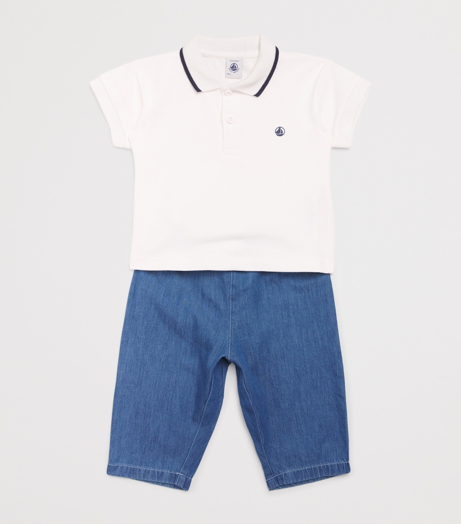 Cotton Logo Polo Shirt (6-24 Months) MARSHMALLOW Image 3