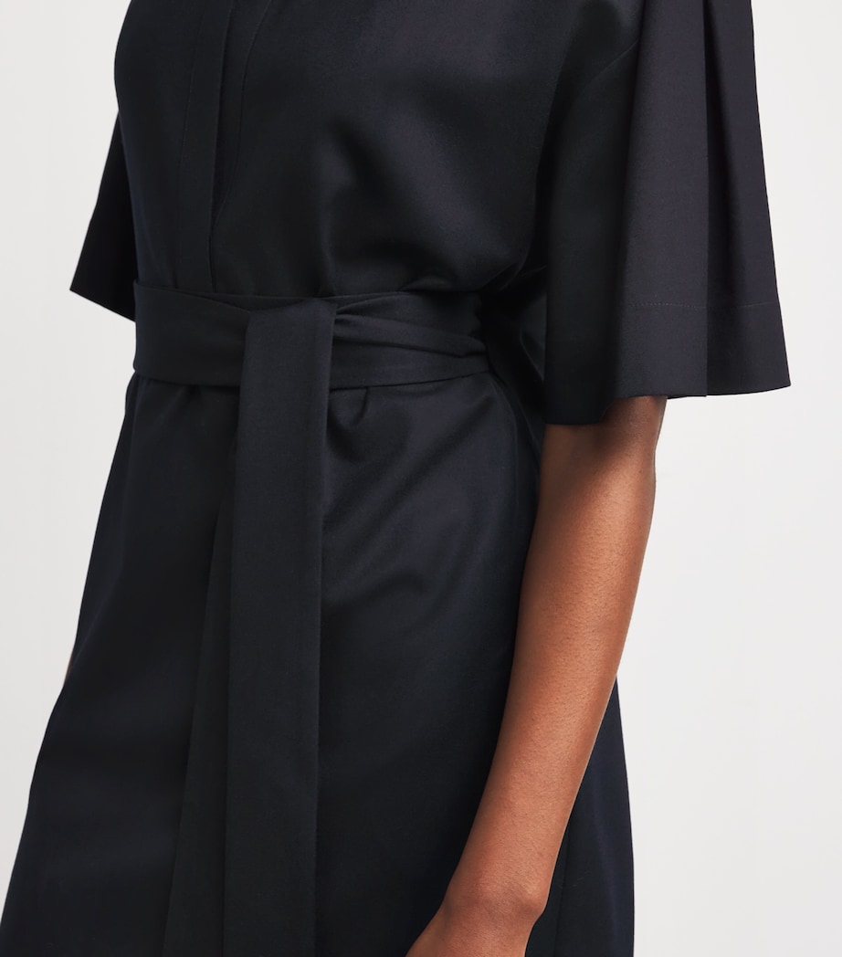 Wool Francesca Midi Shirt Dress 0350 - NAVY BLUE Image 6